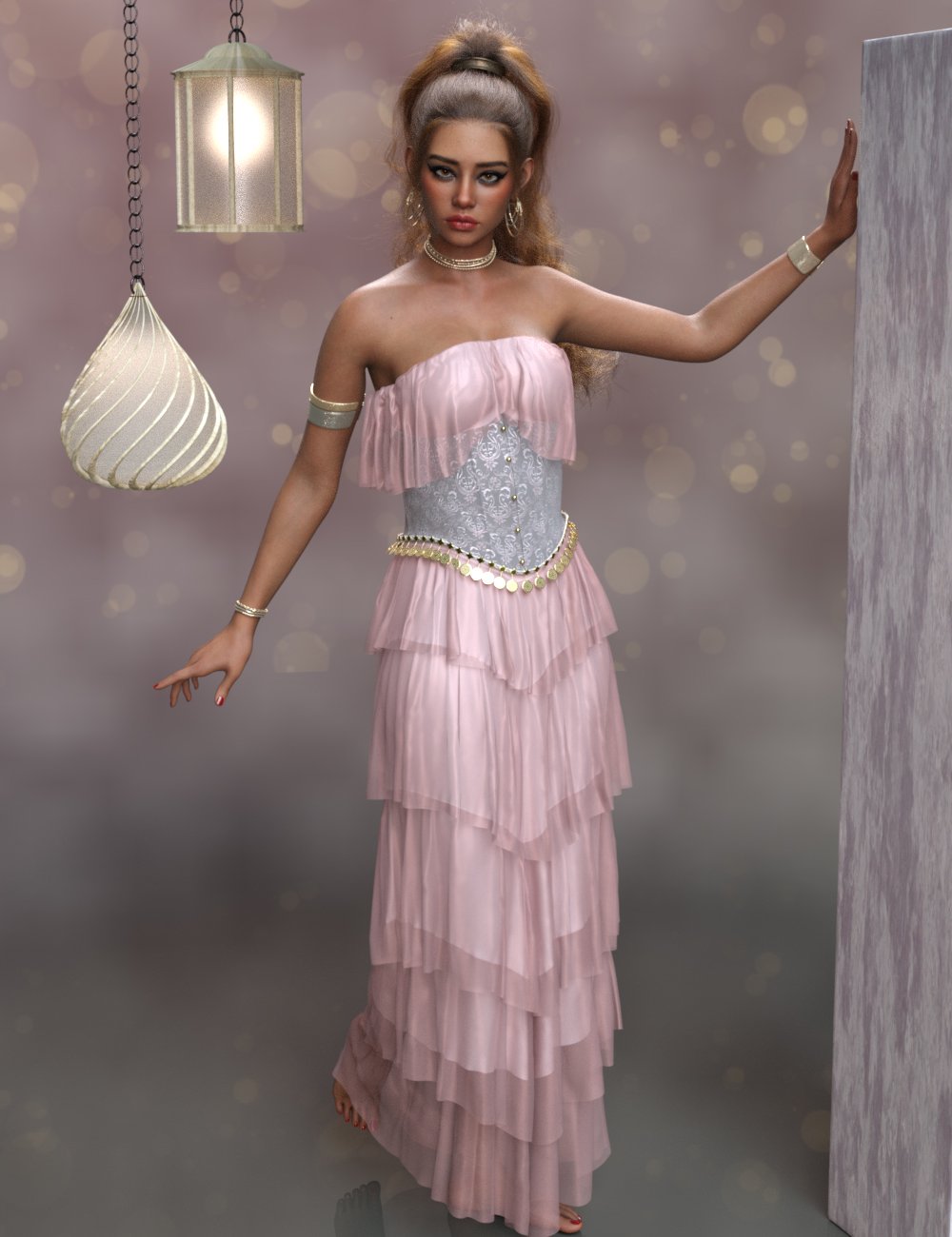 dForce Esmerelda Outfit for Genesis 9 by: PandyGirlWildDesigns, 3D Models by Daz 3D