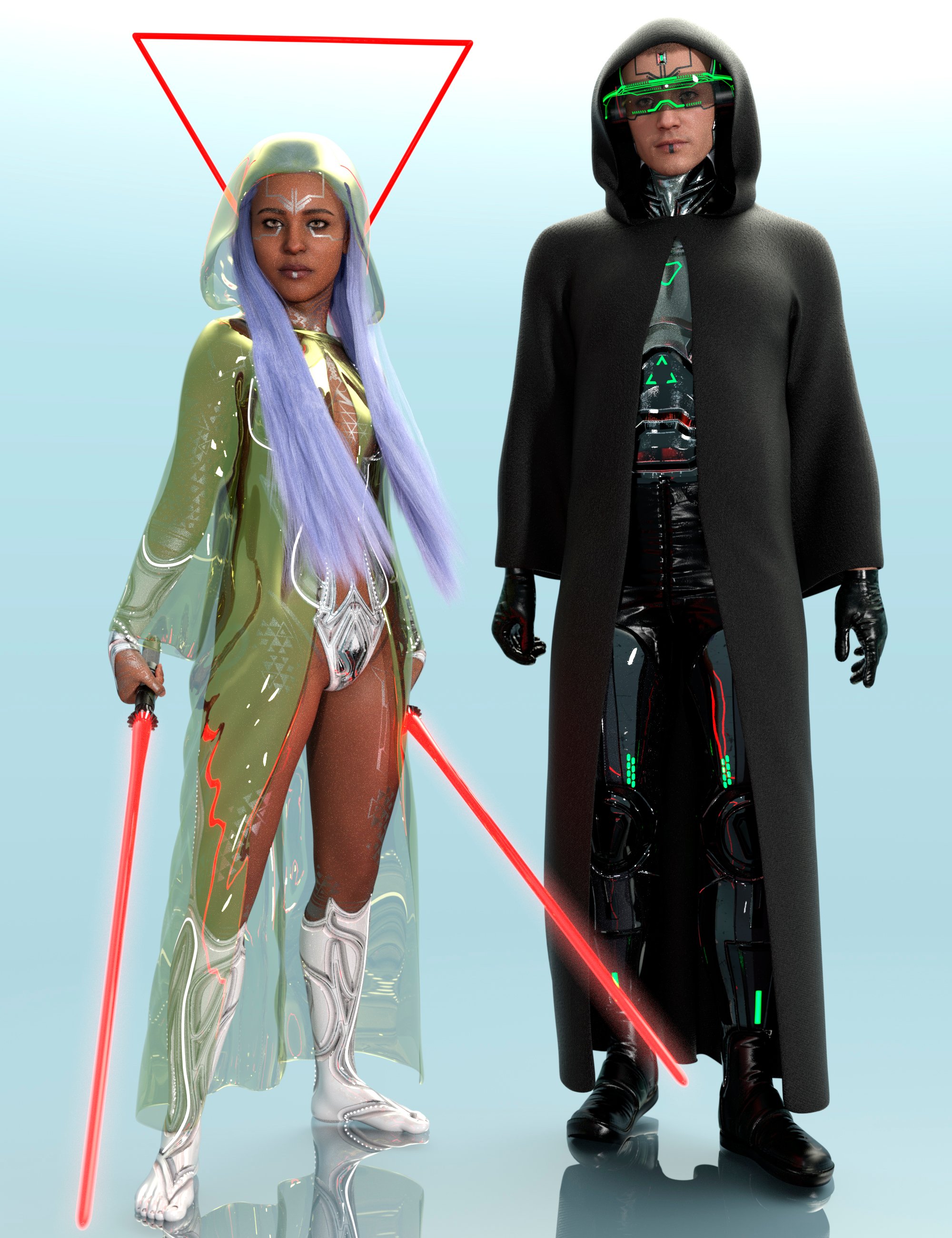 dForce Astral Robe for Genesis 9 by: Demian, 3D Models by Daz 3D