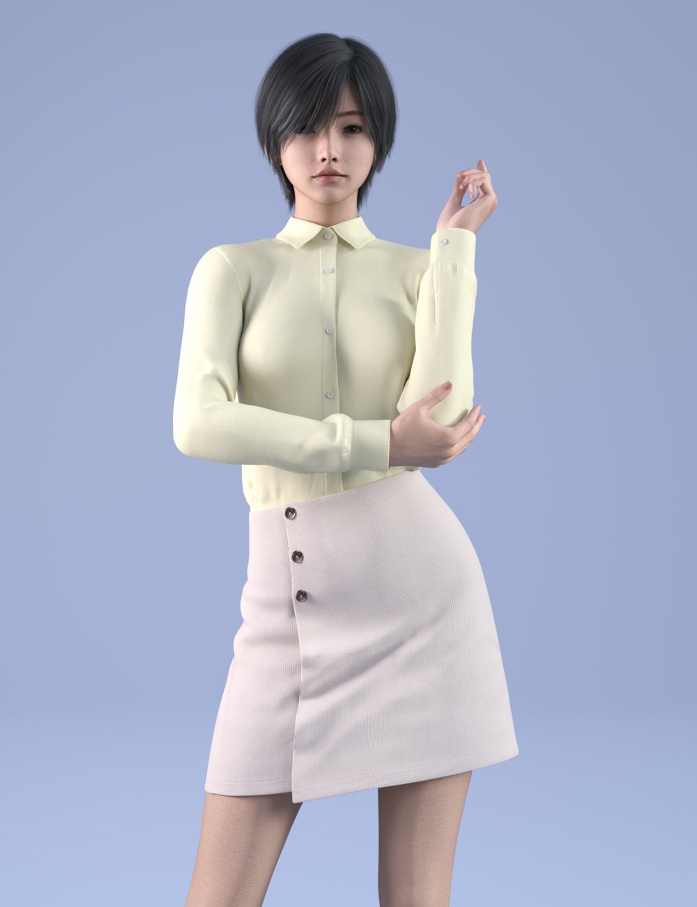 dForce HnC24 Crisp Collar Blouse Outfits for Genesis 9