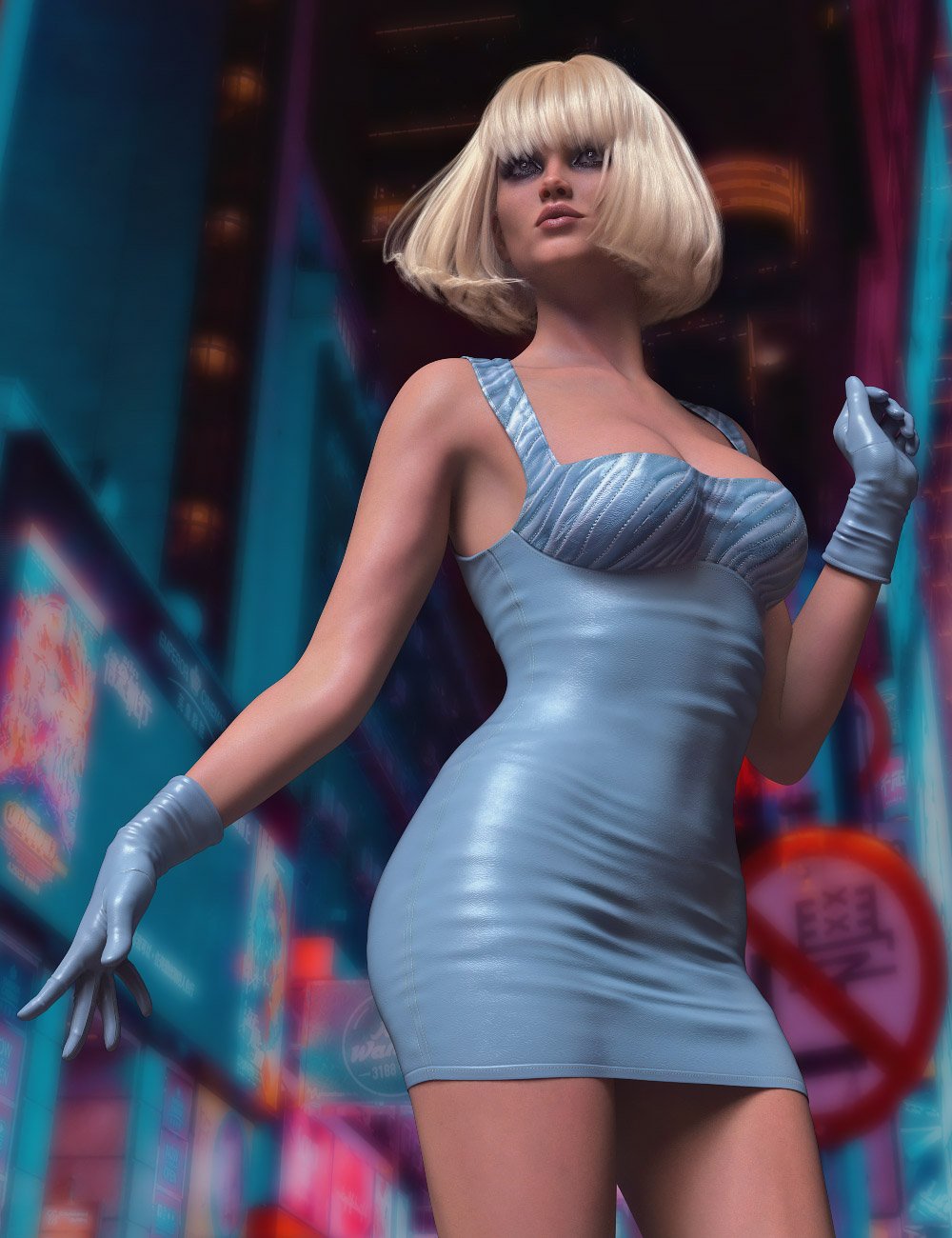 Stefania Leather Dress for Genesis 9