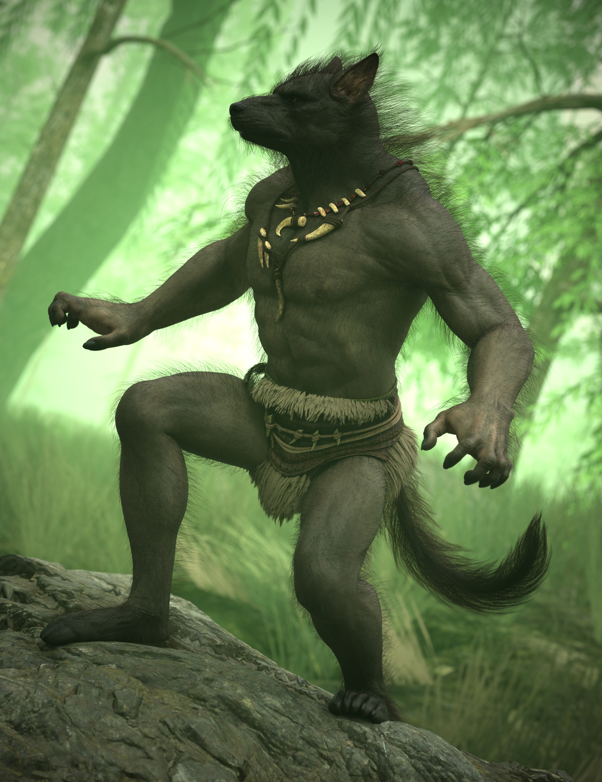 Lycan 9 Plantigrade Shape Add-On by: , 3D Models by Daz 3D