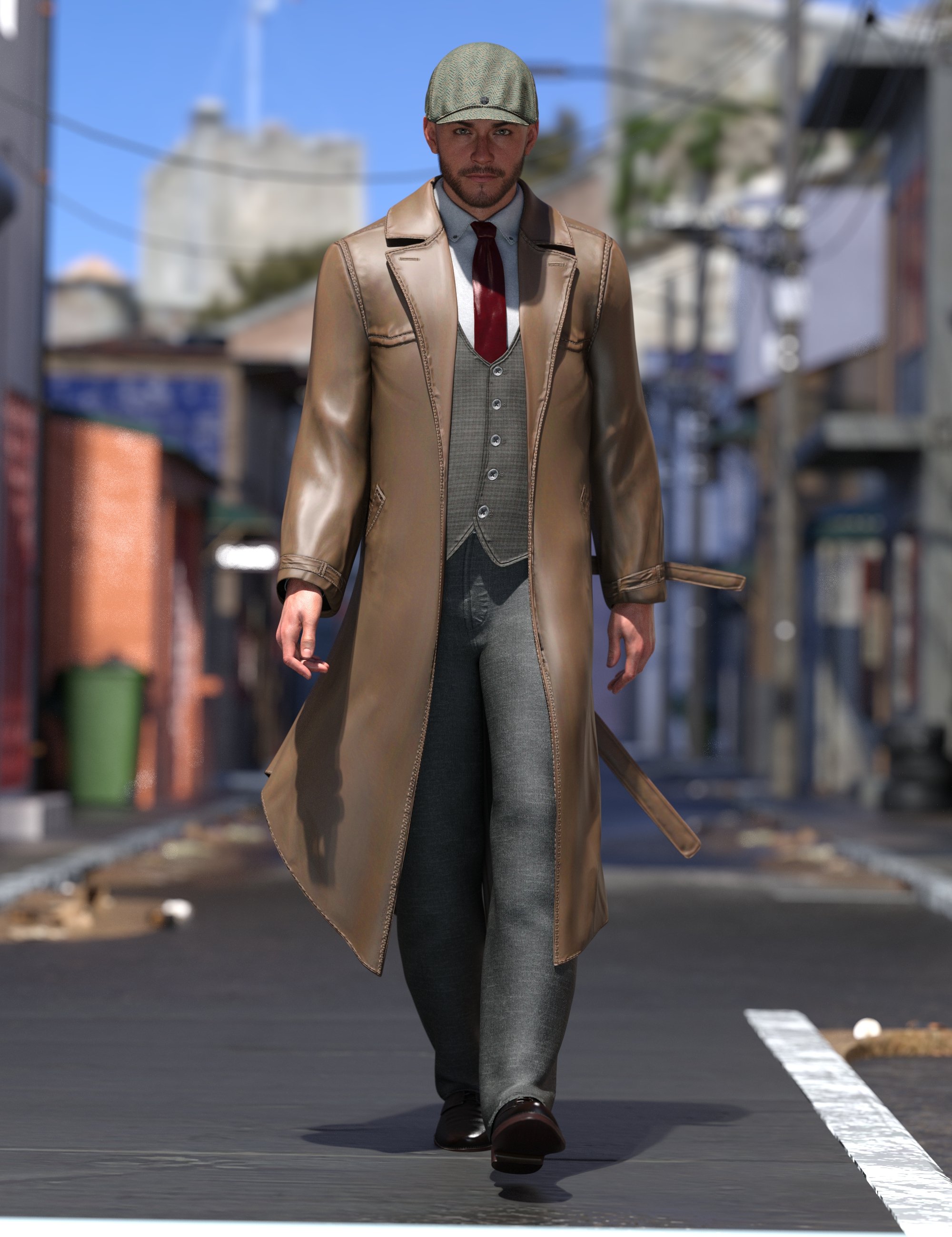 dForce Detective Outfit for Genesis 9 by: Barbara Brundon, 3D Models by Daz 3D