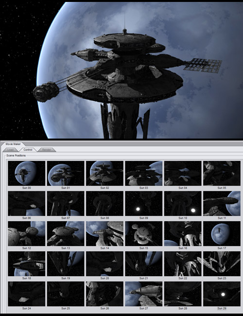 Movie Maker Space Station Sun Background Pack by: Dreamlight, 3D Models by Daz 3D