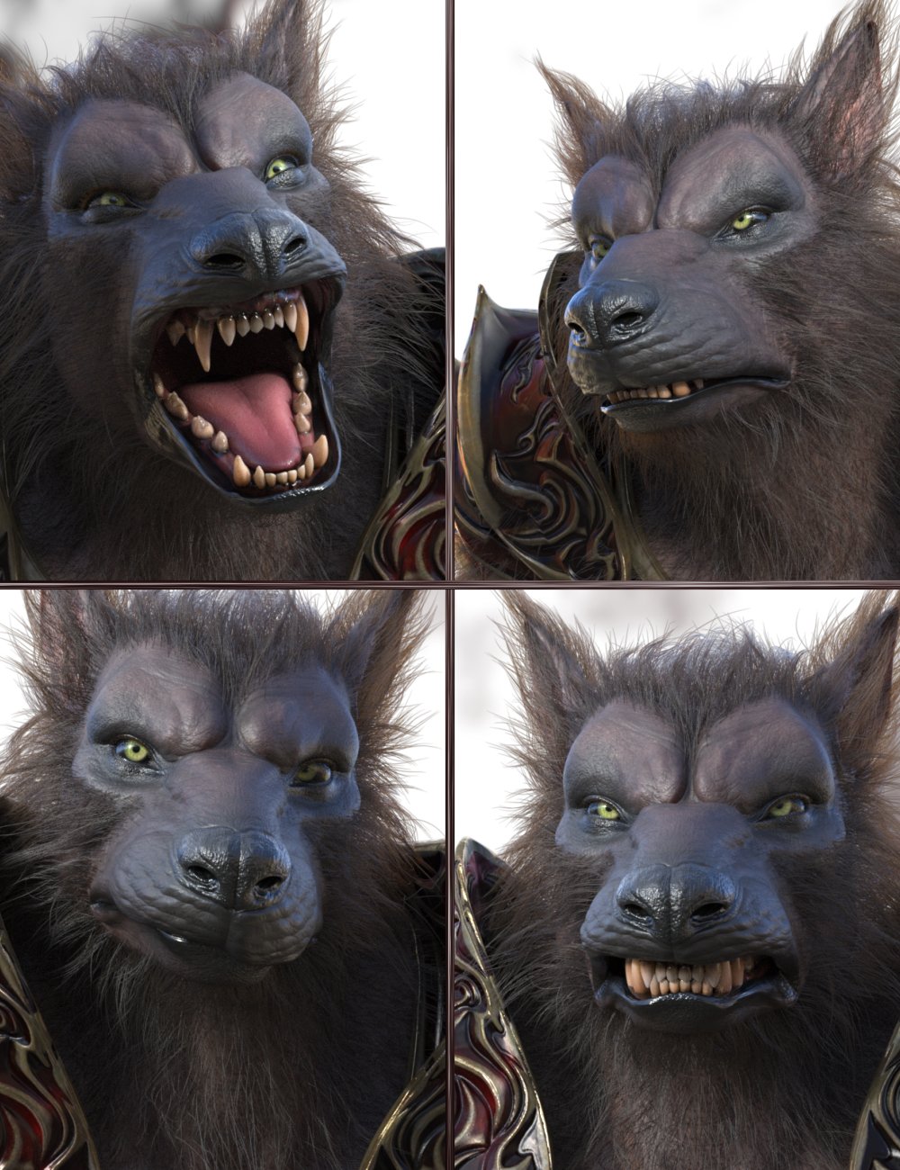 JW Supernatural Expressions for Lycan 9 by: JWolf, 3D Models by Daz 3D