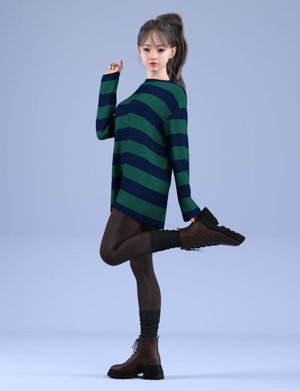 dForce HnC24 Loose Long-Sleeve Shirt Outfits for Genesis 9