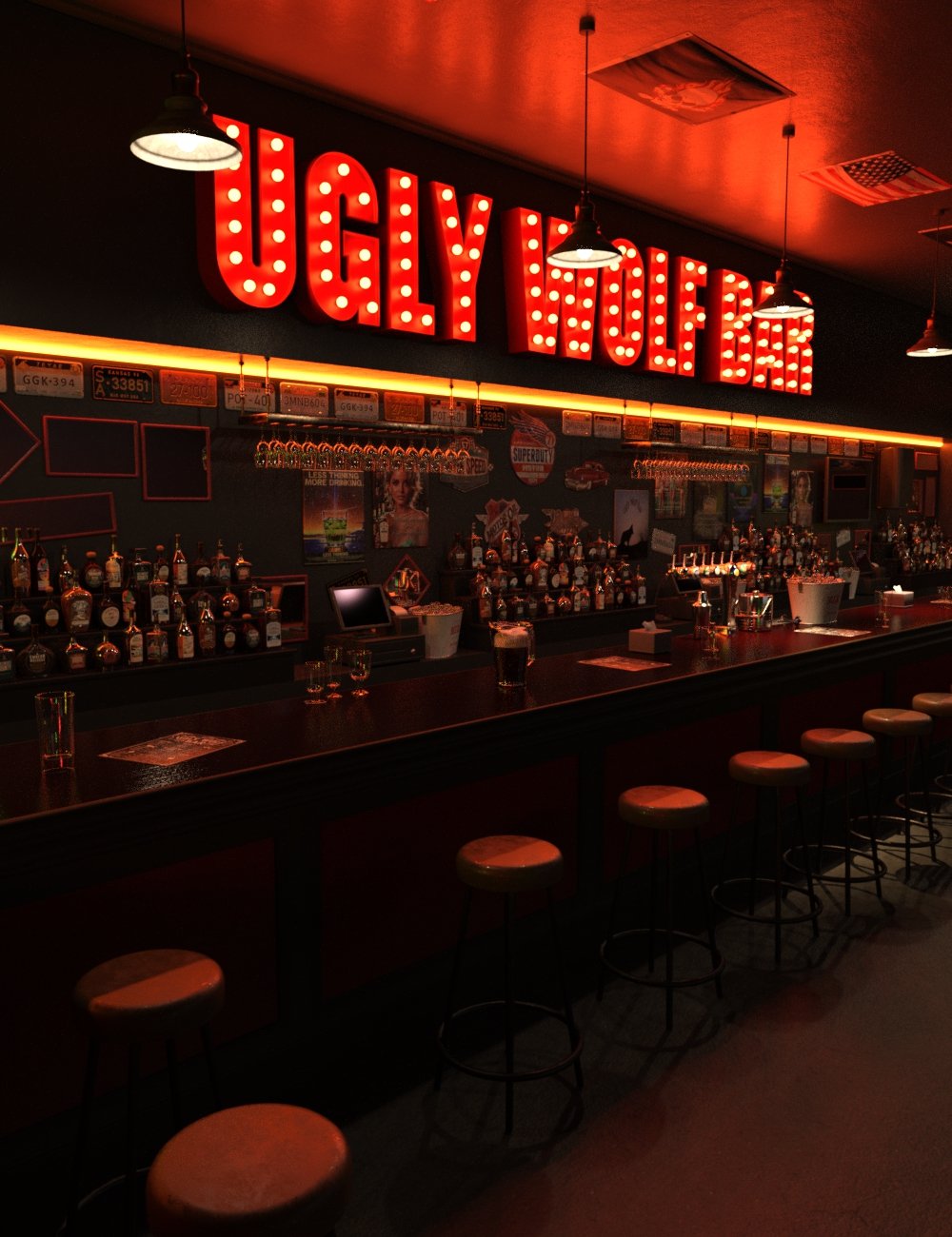 FG Ugly Wolf Bar by: IronmanFugazi1968, 3D Models by Daz 3D