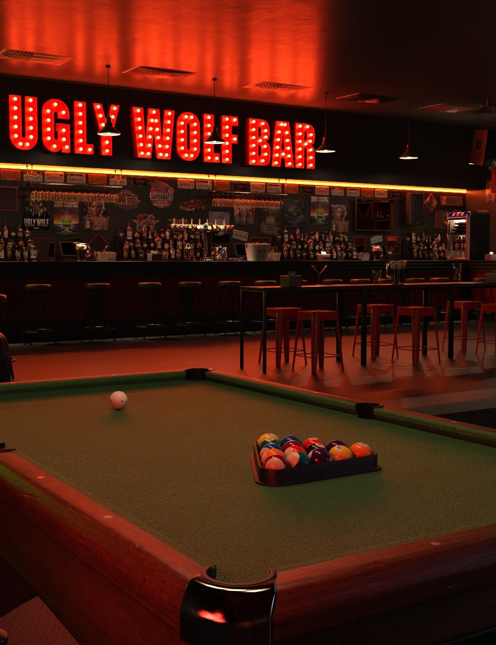 FG Ugly Wolf Bar Bundle by: IronmanFugazi1968, 3D Models by Daz 3D