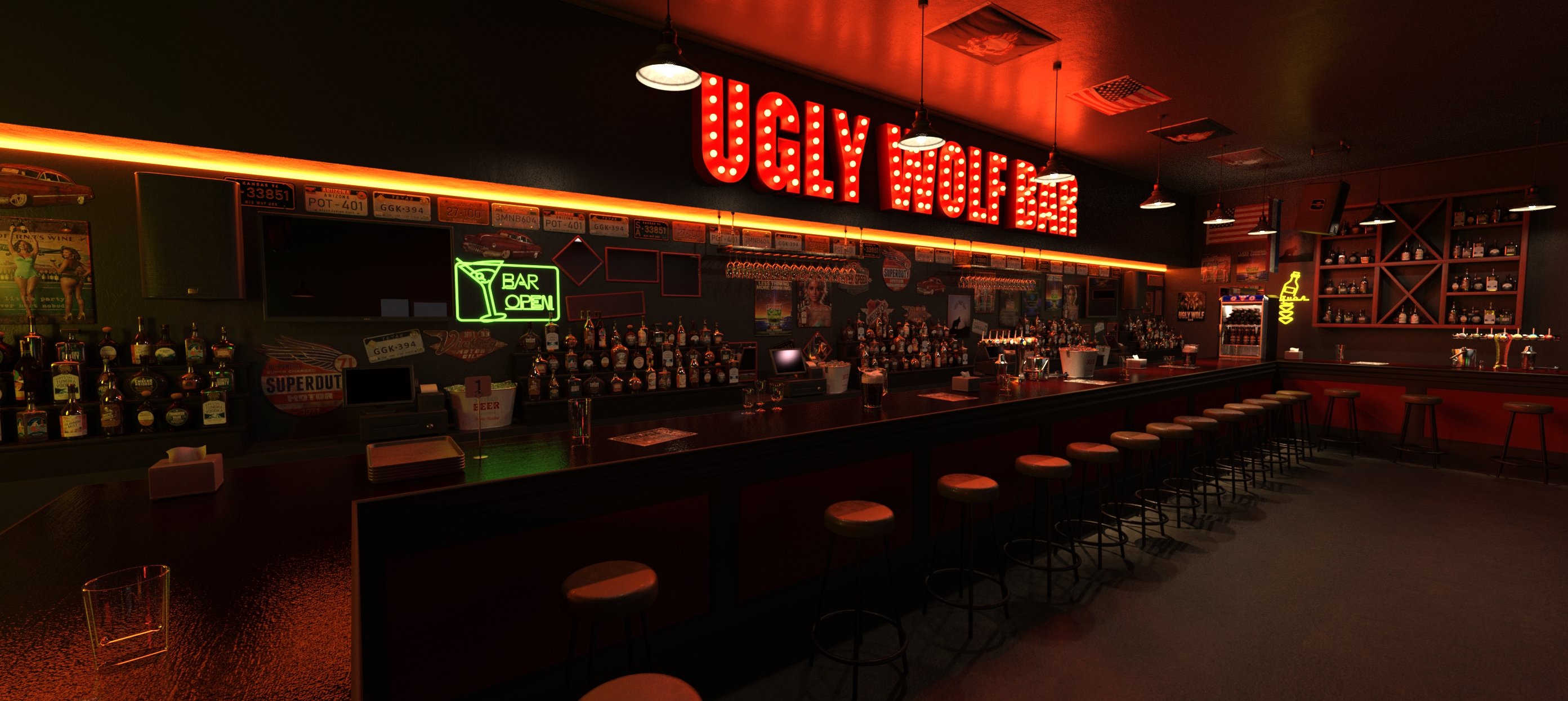 FG Ugly Wolf Bar Bundle | Daz 3D