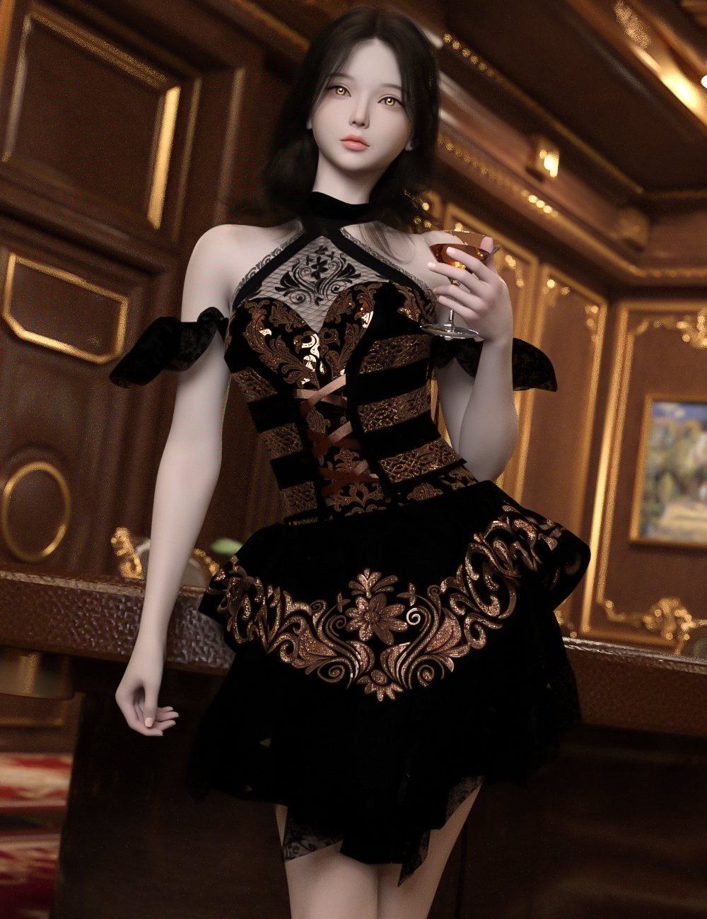 dForce EG Short Skirt Clothing for Genesis 9