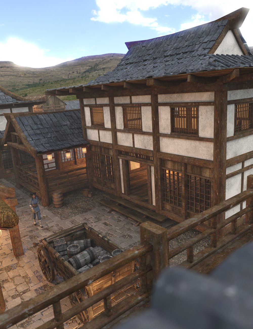 Asian City Buildings 2 by: Enterables, 3D Models by Daz 3D