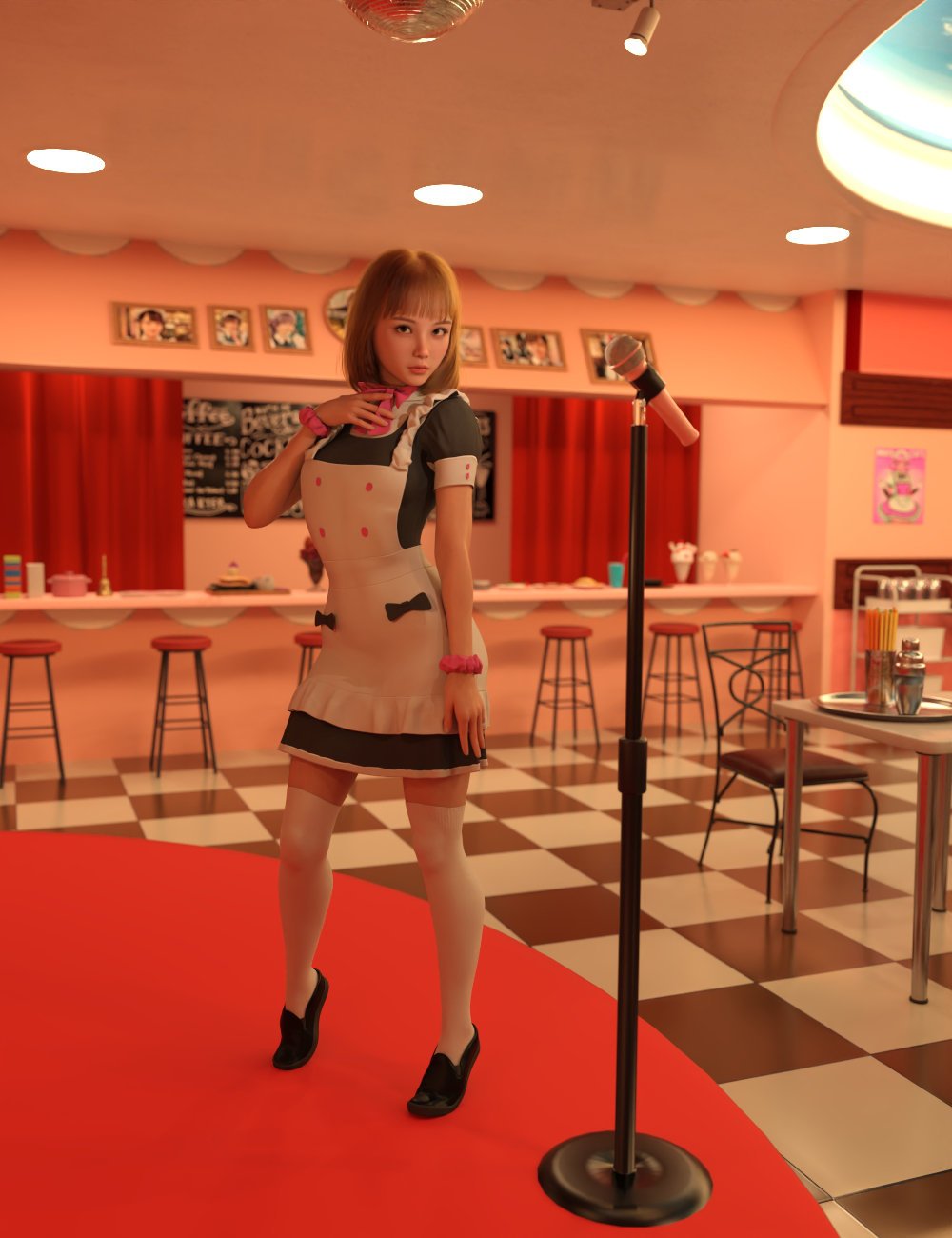 FG Maid Cafe Outfit by: IronmanFugazi1968, 3D Models by Daz 3D