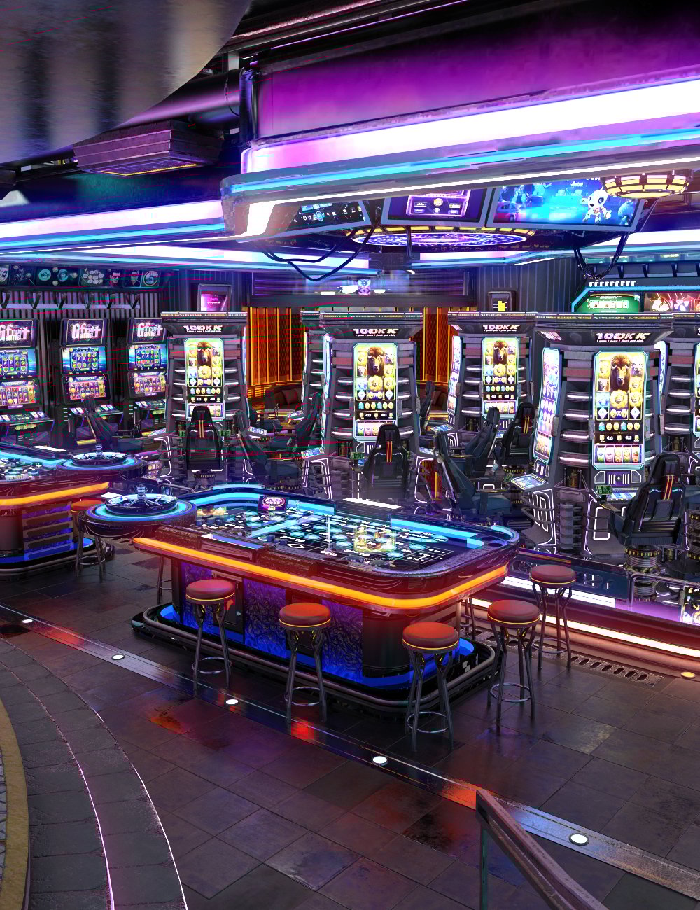 XI Cyber Casino by: Xivon, 3D Models by Daz 3D