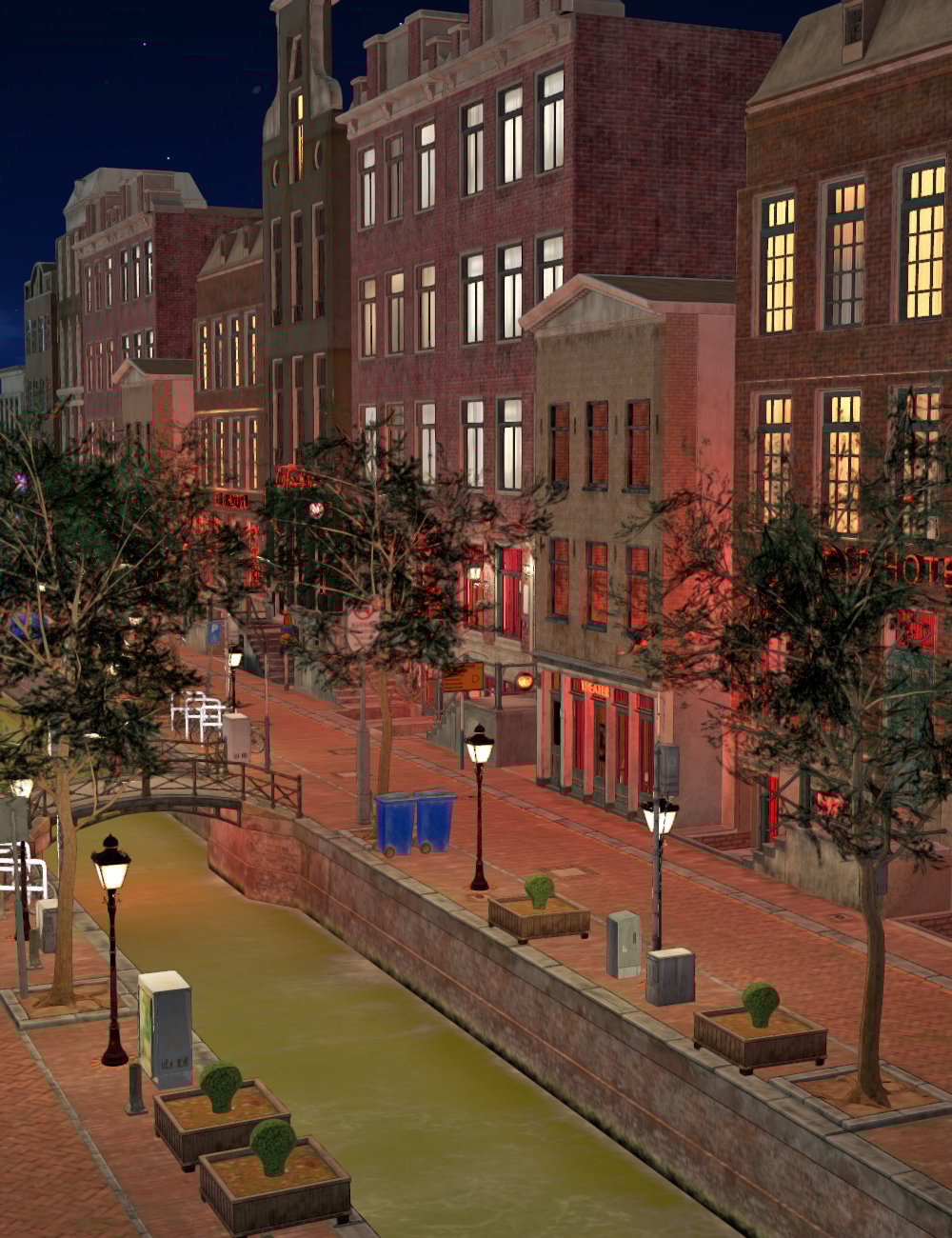 Toon Add-on for XI Street of Amsterdam by: Xivon, 3D Models by Daz 3D