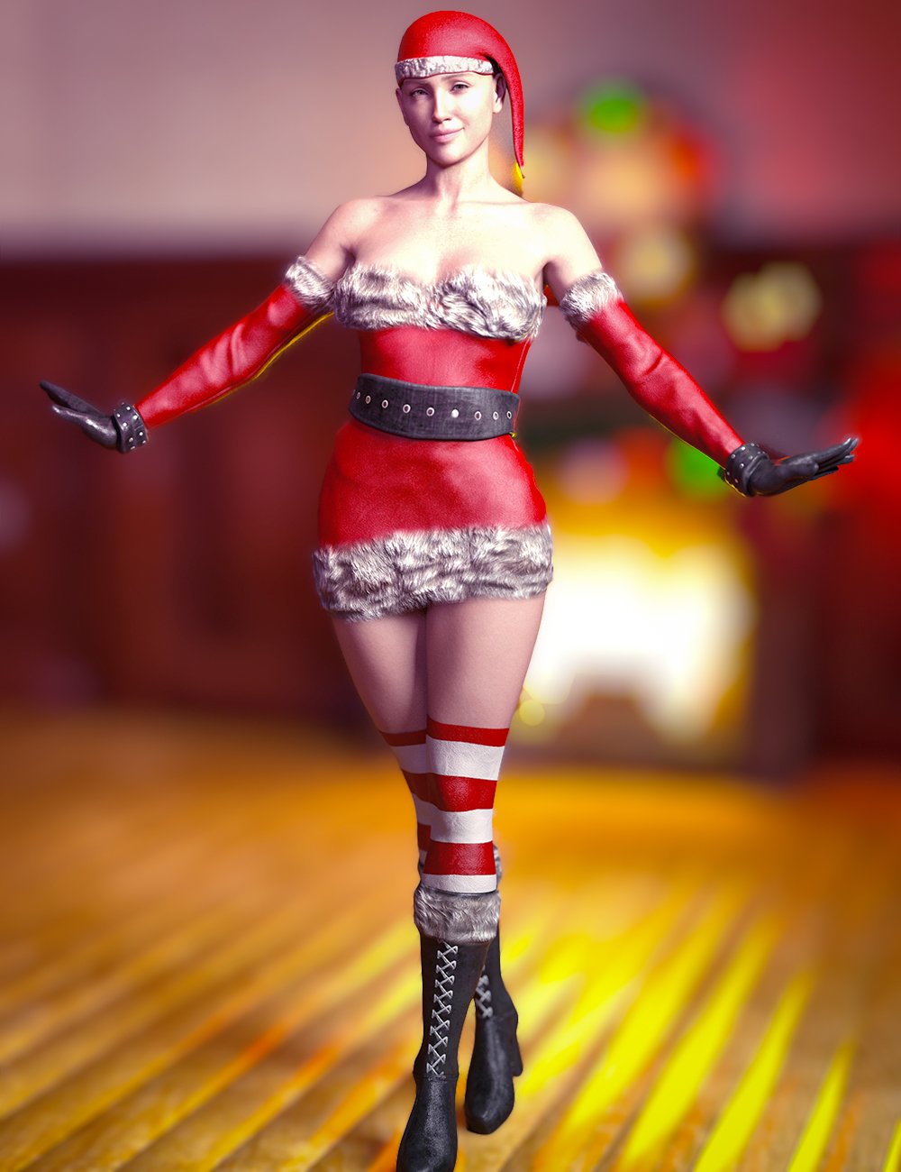 M3D Christmas Outfit for Genesis 9 by: Matari3D, 3D Models by Daz 3D