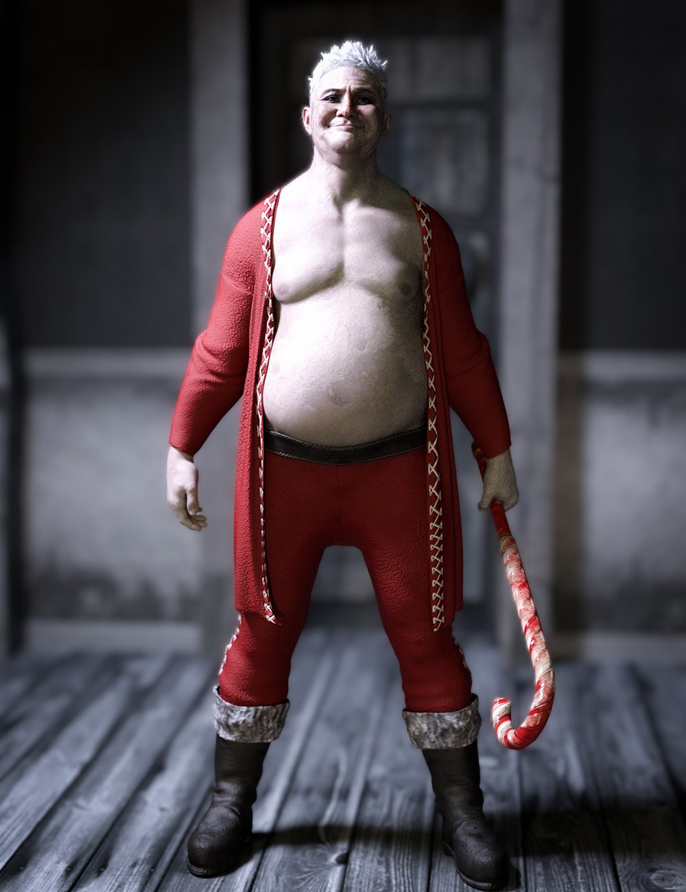 M3D dForce Bad Santa Outfit and Weapons for Genesis 9 by: Matari3D, 3D Models by Daz 3D