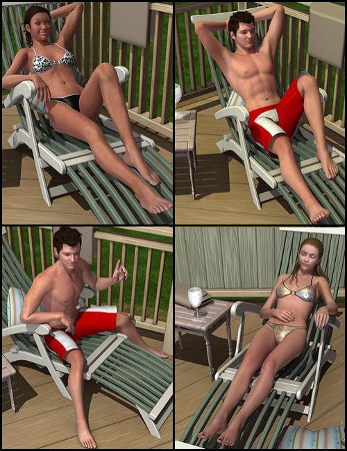 Hot Tub Poses by: Digiport, 3D Models by Daz 3D