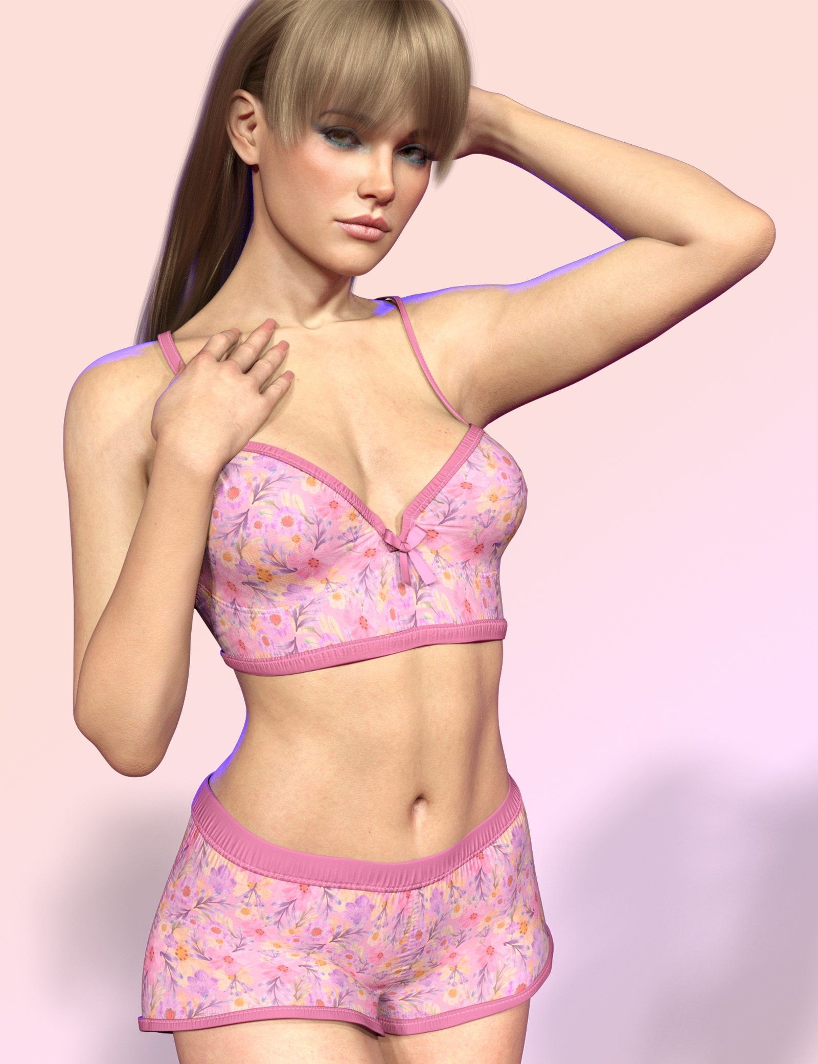 X-Fashion Cute Soft Pajamas Set for Genesis 9 by: xtrart-3d, 3D Models by Daz 3D