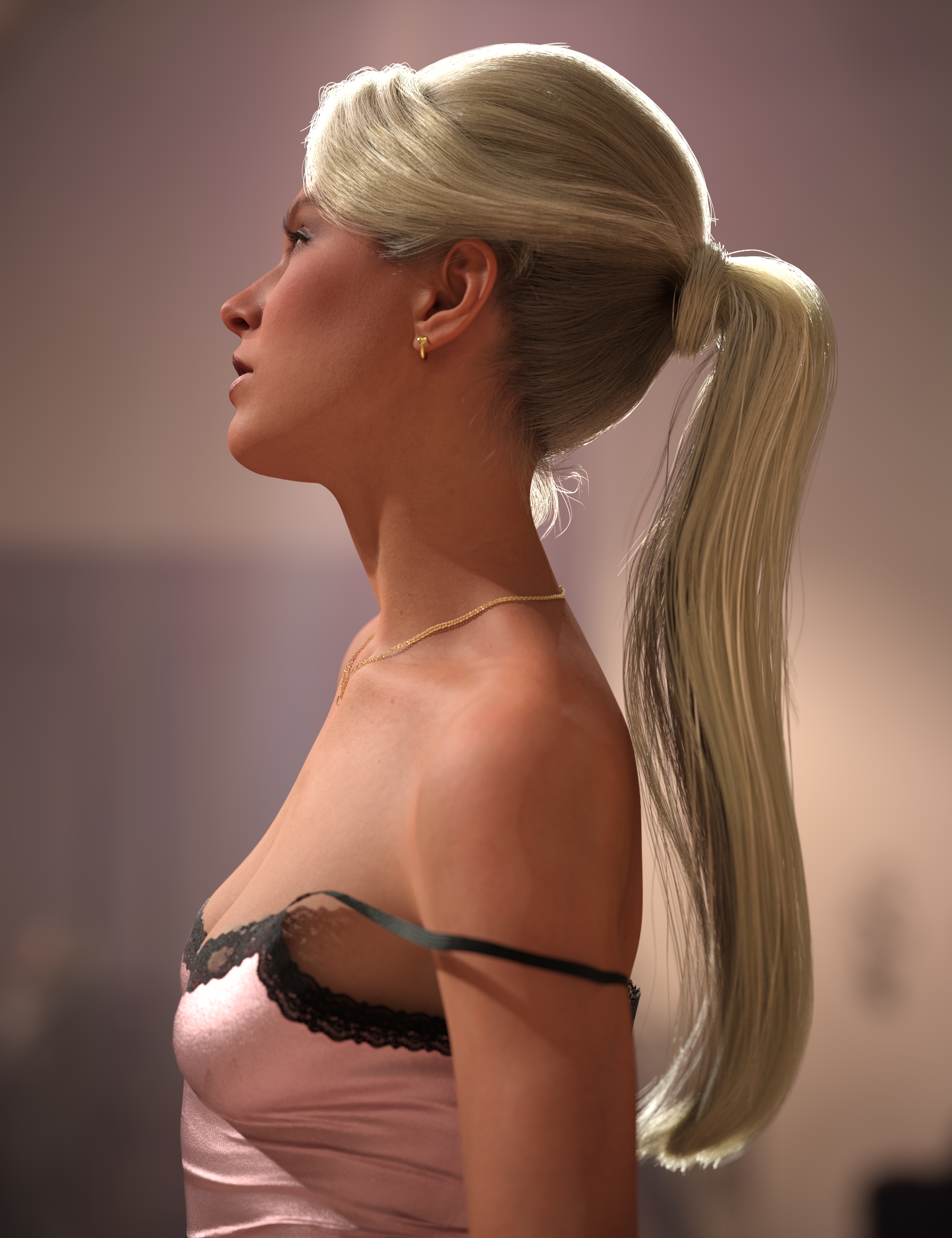 dForce Margot PonyTail Set for Genesis 9 by: Neftis3D, 3D Models by Daz 3D