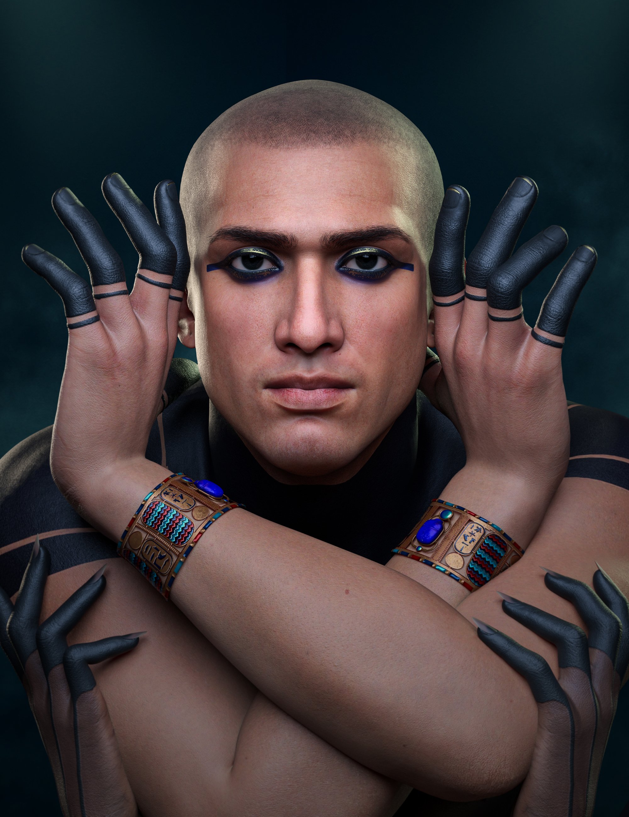 MENA Eyes and Hands Makeup for Genesis 9 by: Faber Inc, 3D Models by Daz 3D