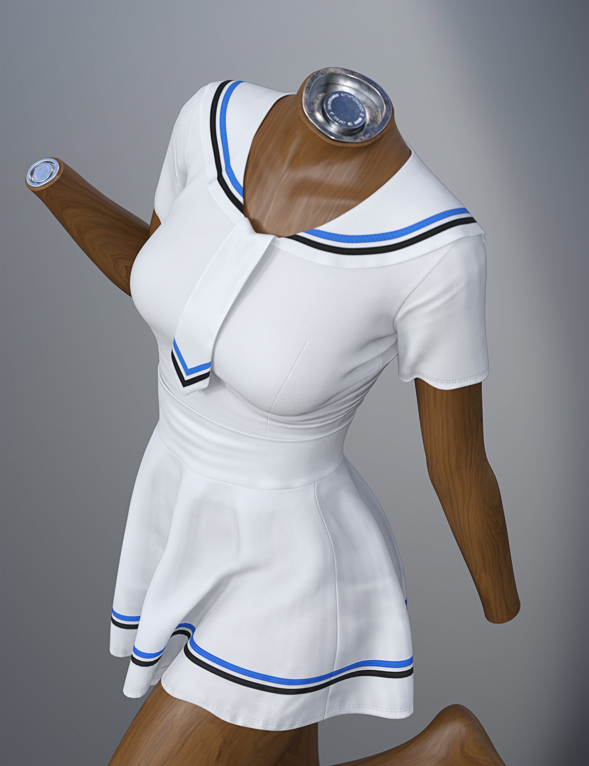 dForce SU Sailor Uniform for Genesis 9, 8.1, and 8 Female by: Sue Yee, 3D Models by Daz 3D