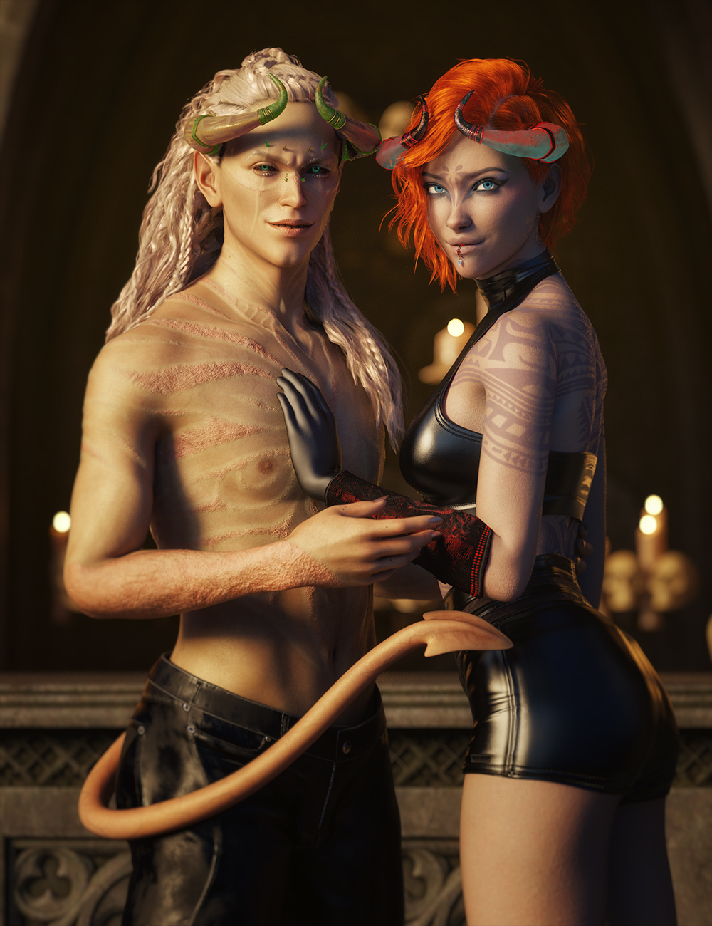 FP Anael Horns Texture Add-On for Genesis 9