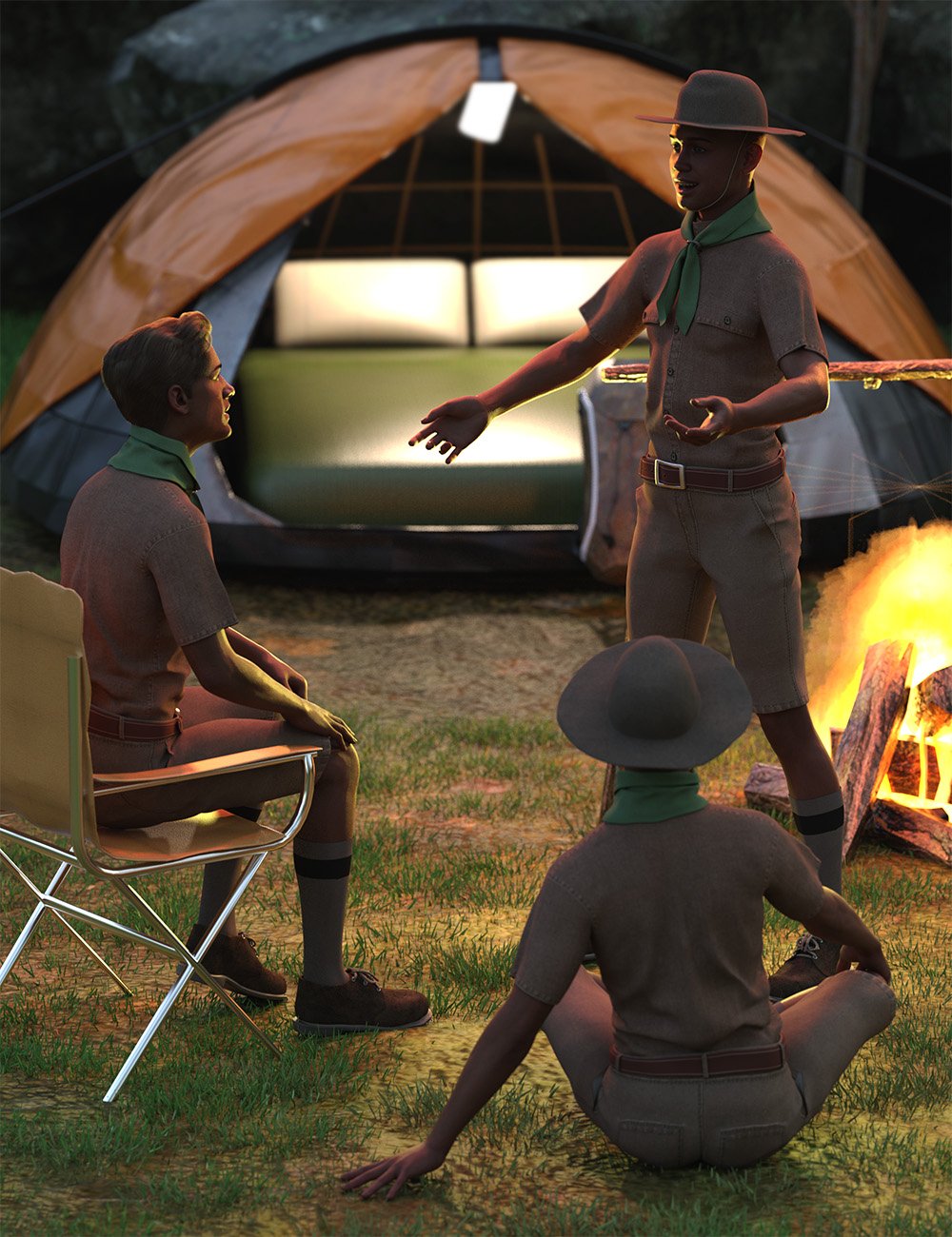 Camping Time Poses for Dain 9 Young Adult and Genesis 9 Base
