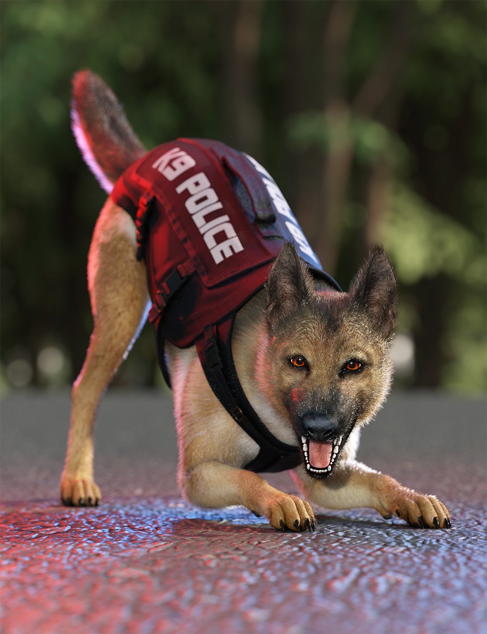 K9 Unit Poses for German Shepherd