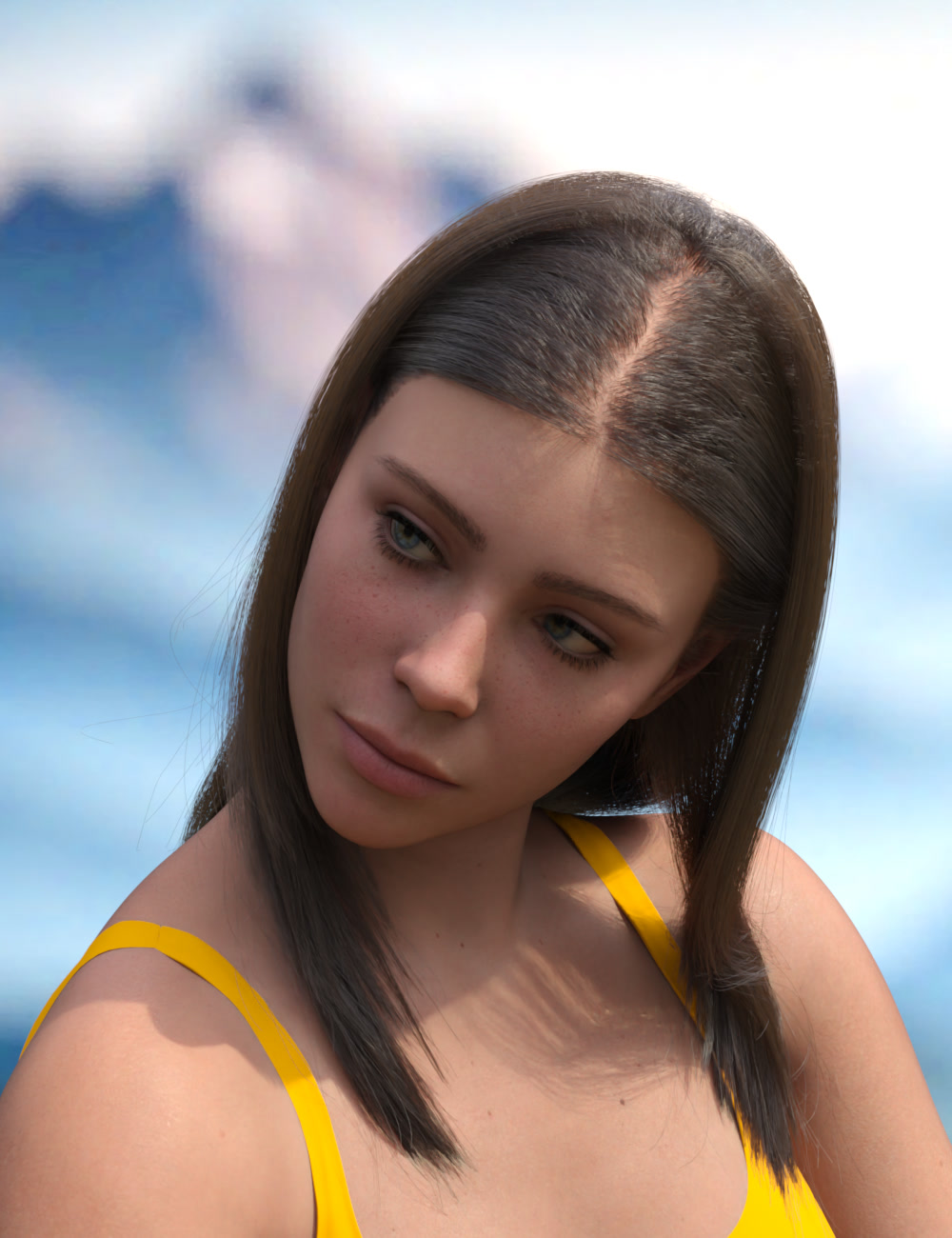 ATG Ear-Tucked Long Straight Hair for Genesis 9