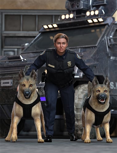 On Duty Poses for Genesis 9 and German Shepherd