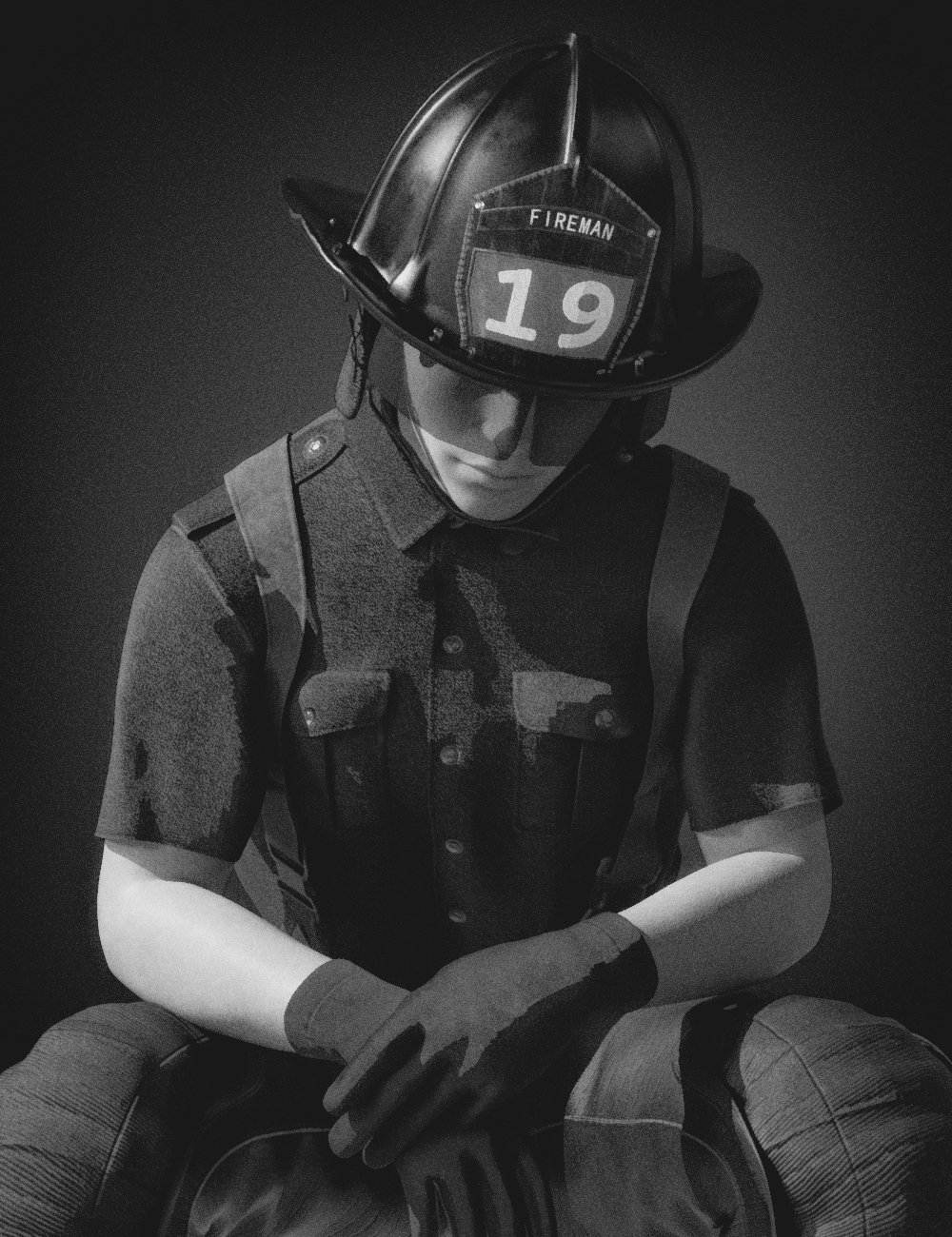 KuJ Firefighter Suit For Genesis 9 by: Kujira, 3D Models by Daz 3D