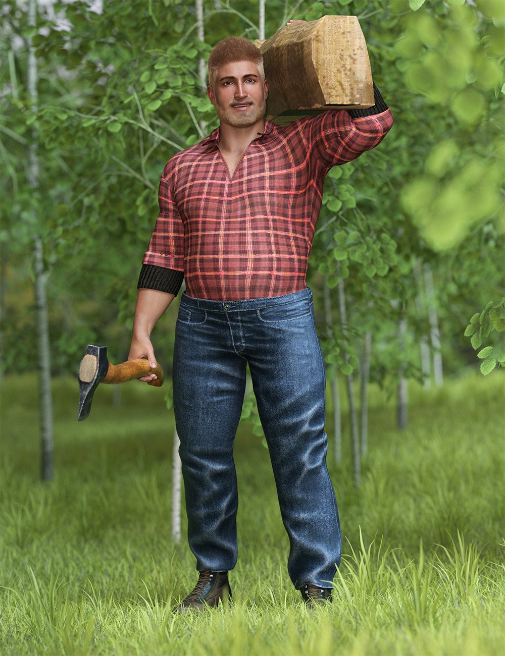 Axe Man Poses for Mateo Mountain Man 9 by: Ensary, 3D Models by Daz 3D