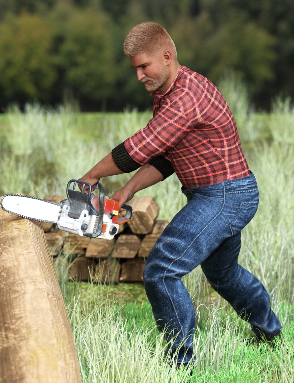 Axe Man Poses for Mateo Mountain Man 9