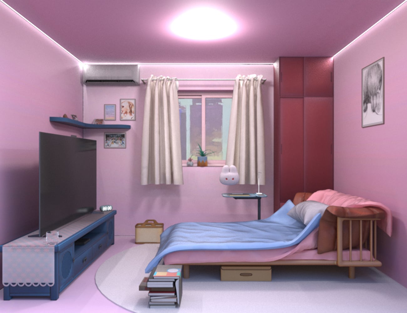Nirv Anime Modern Bedroom | Daz 3D