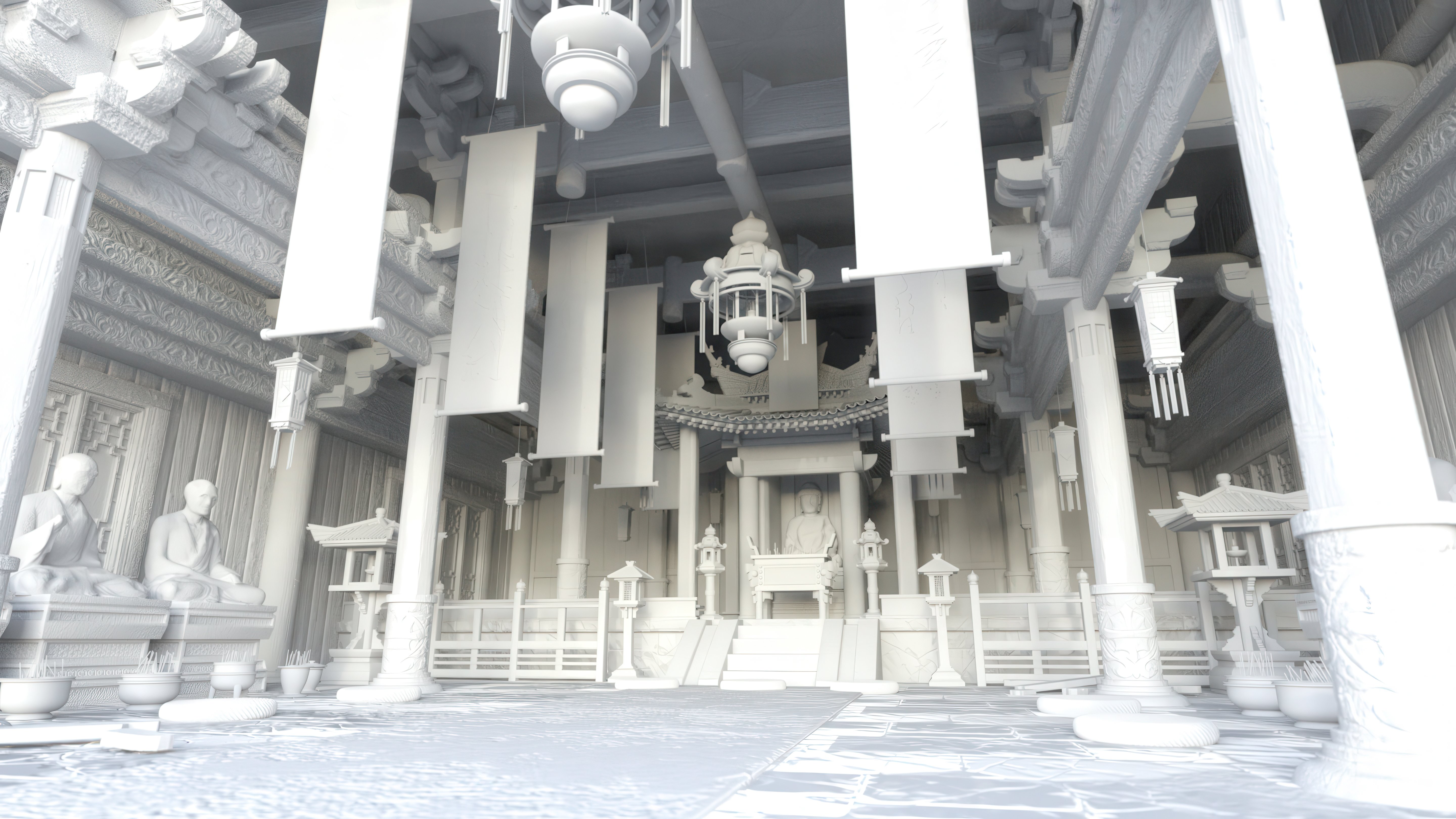 CHINESE TEMPLE INTERIOR visual data 4