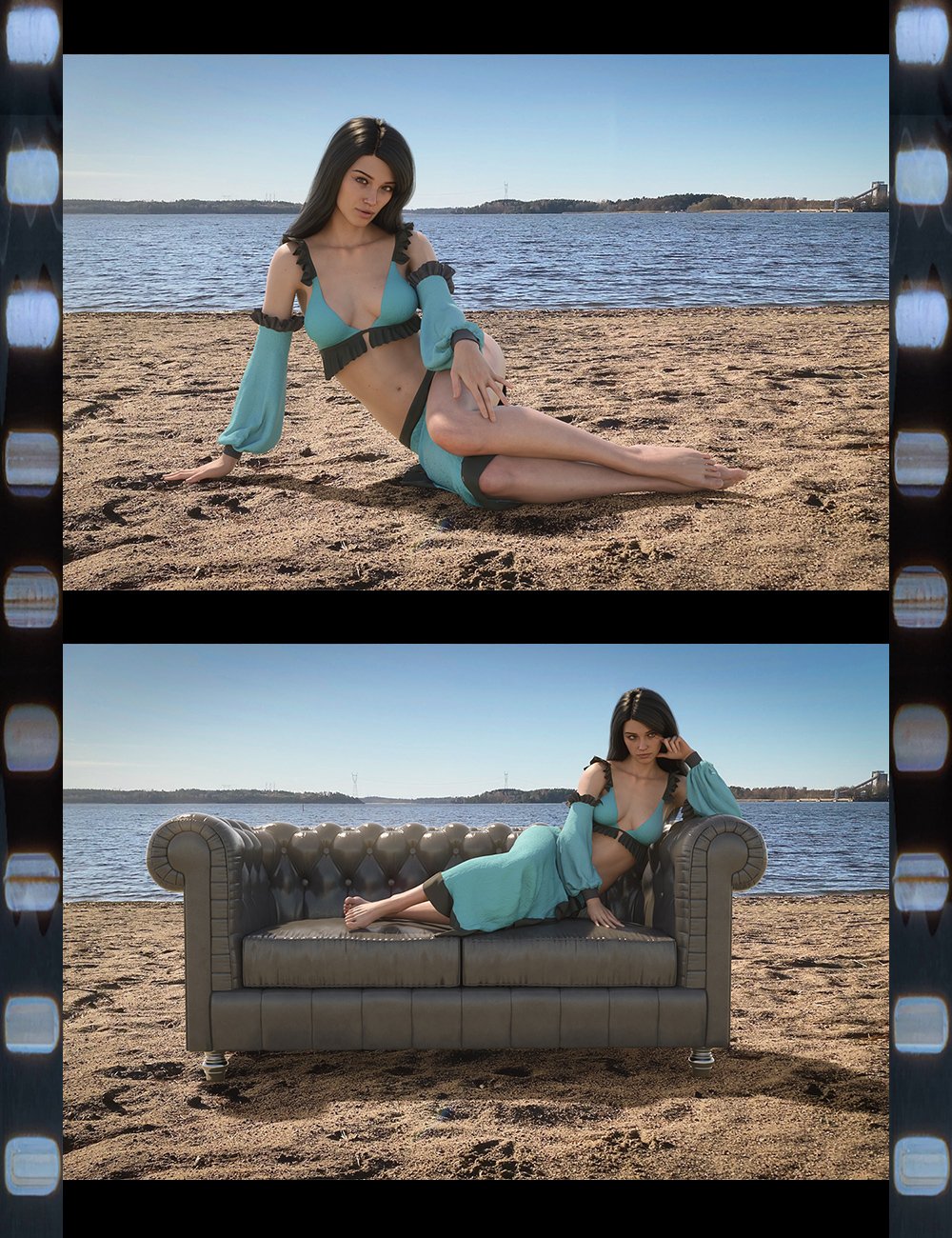 Video Backgrounds - Beach 01 and 02 by: Dreamlight, 3D Models by Daz 3D