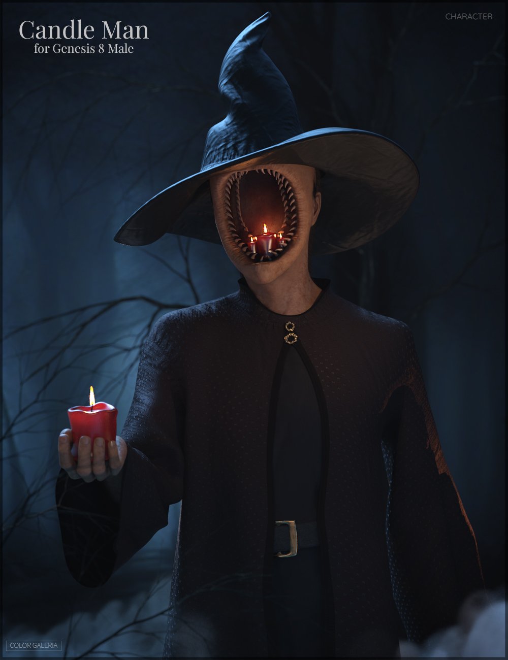 CGI Candle Man for Genesis 8 Male by: Color Galeria, 3D Models by Daz 3D