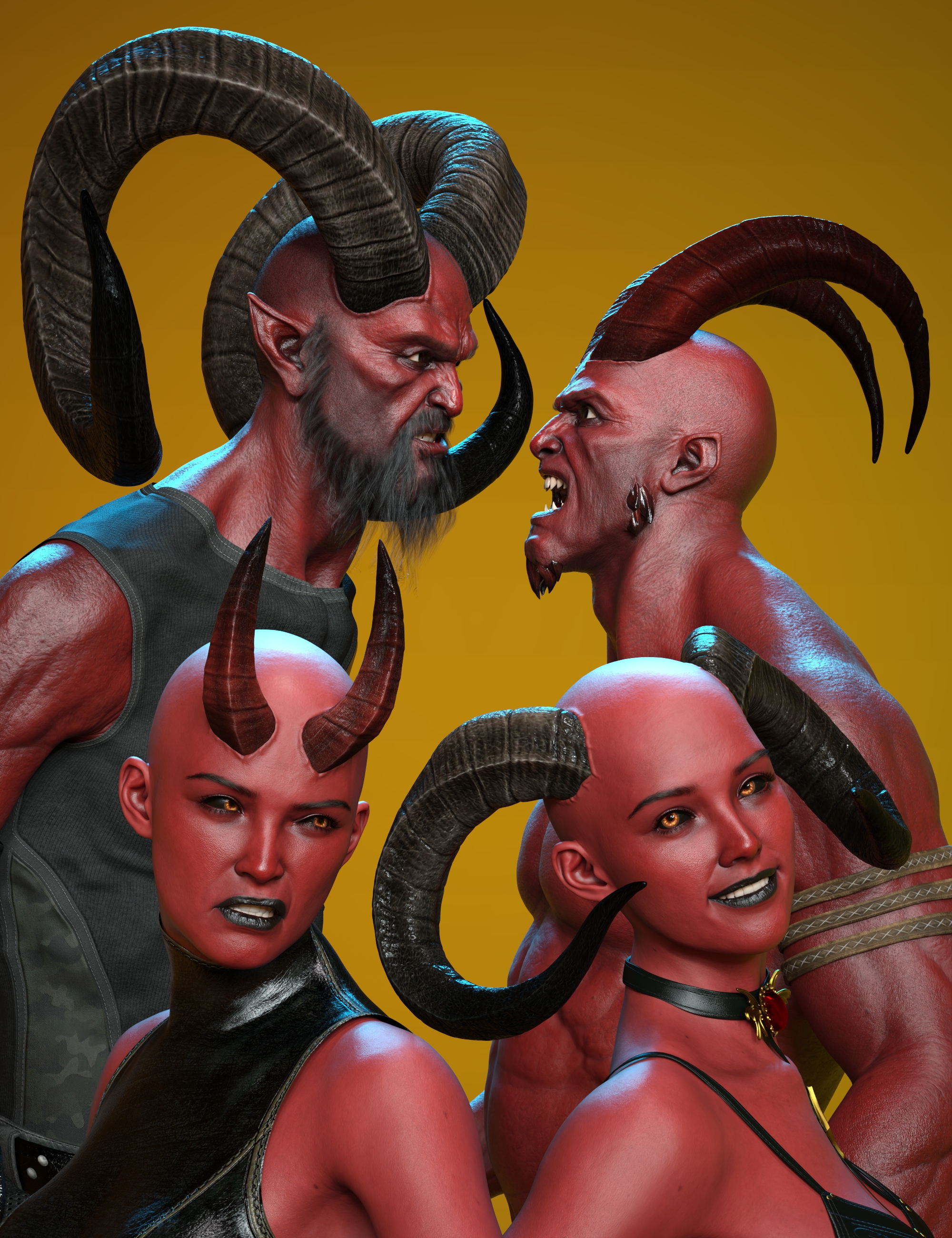 Astaroth 9 Horn Collection by: , 3D Models by Daz 3D