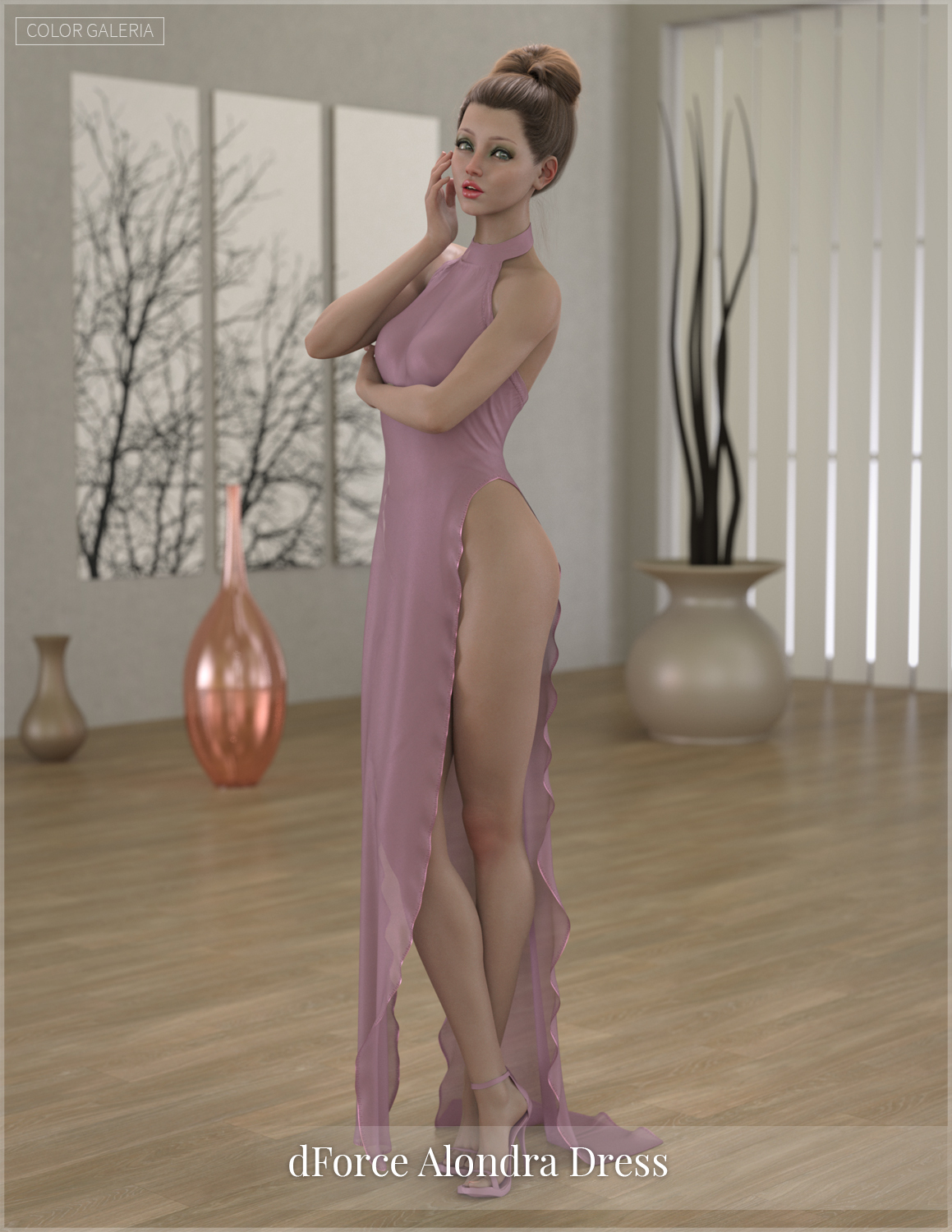 dForce - Alondra Dress for Genesis 8 Female by: Color Galeria, 3D Models by Daz 3D