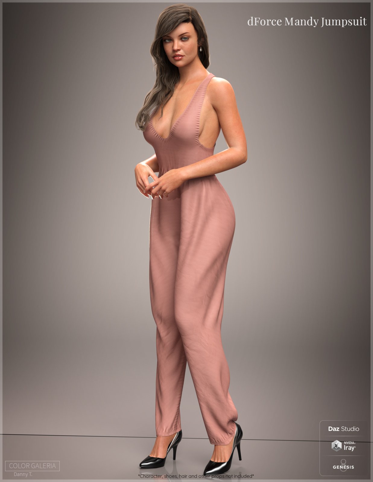 dForce - Mandy Jumpsuit for Genesis 8 Females by: Color Galeria, 3D Models by Daz 3D