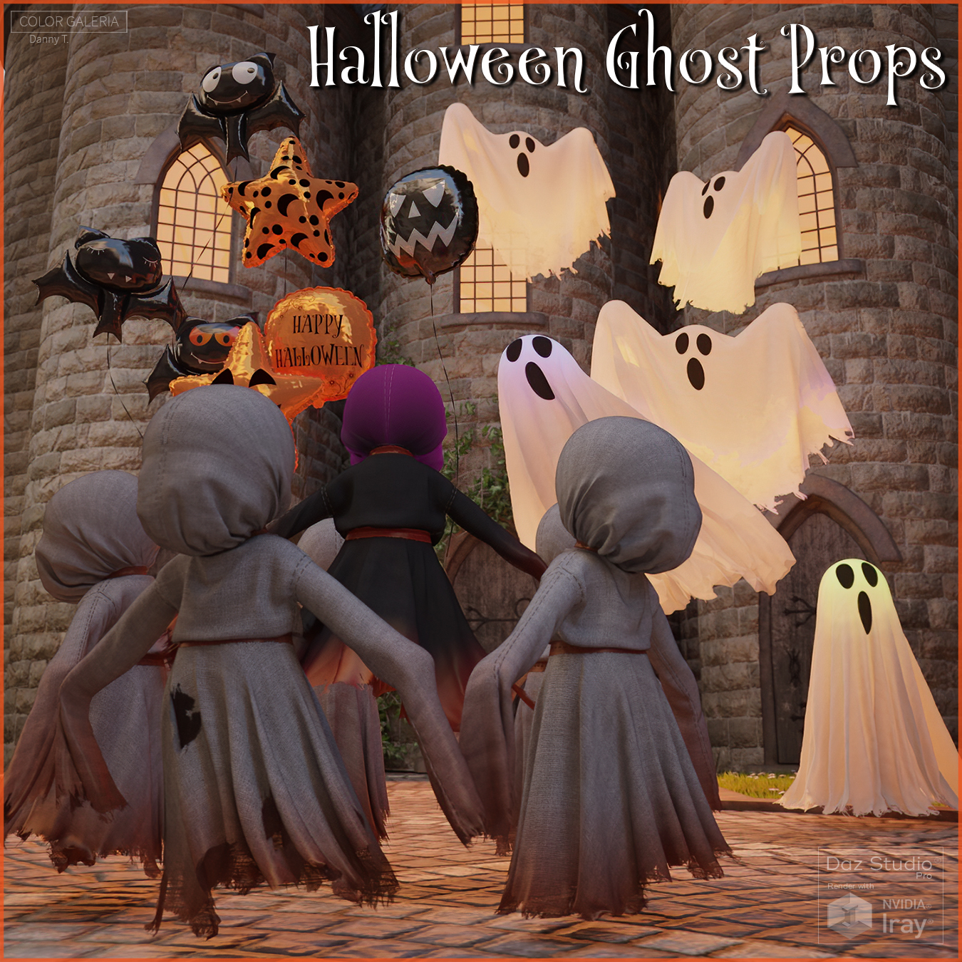 Halloween Ghost Props by: Color Galeria, 3D Models by Daz 3D