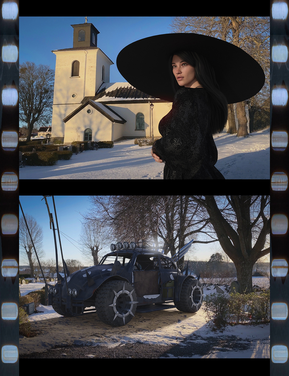 Video Backgrounds - Church In Snow - Clips 1-4 by: Dreamlight, 3D Models by Daz 3D