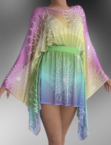 dForce Round Neck Kaftan for Genesis 9