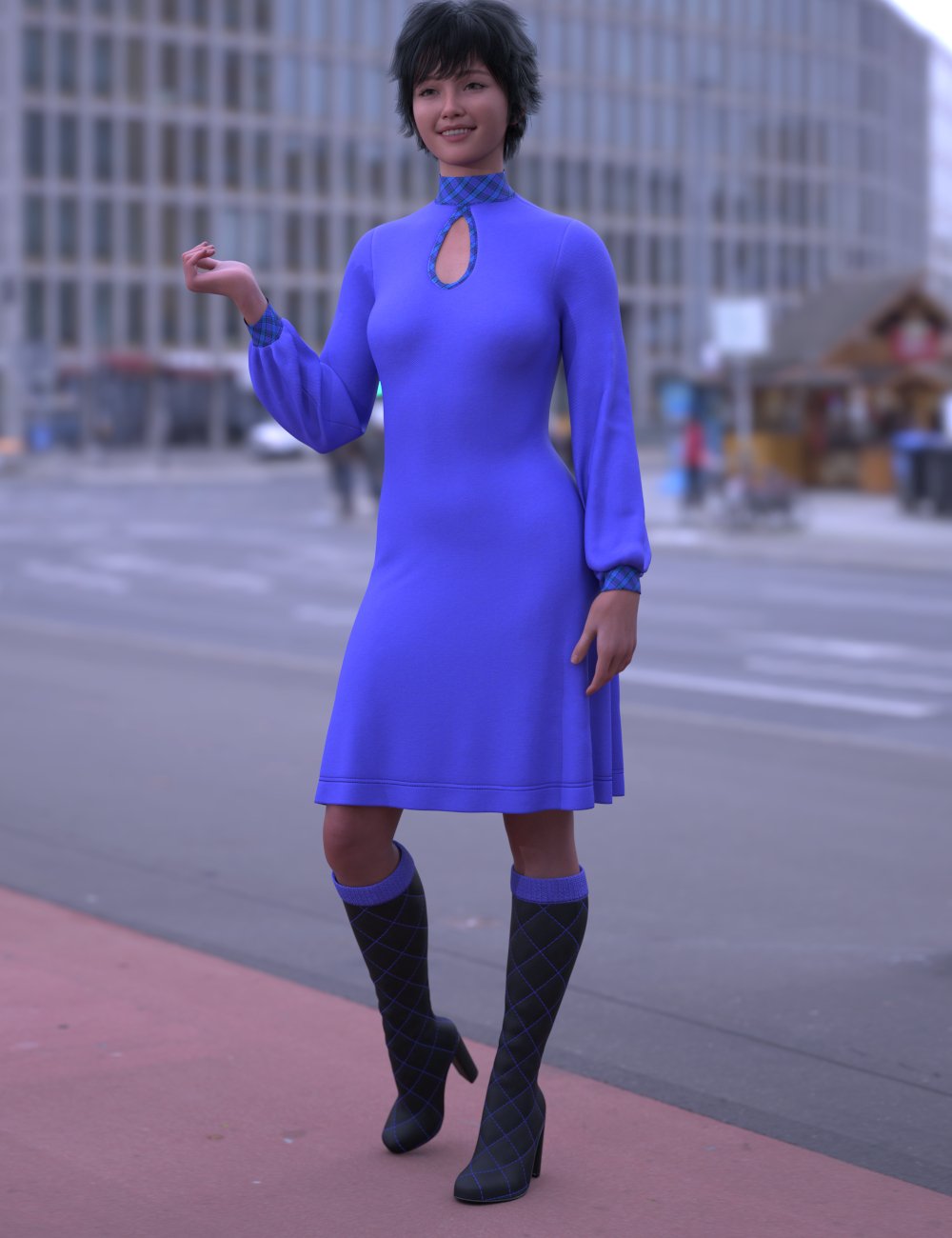 dForce Midwinter Style Outfit for Genesis 9 by: Leviathan, 3D Models by Daz 3D