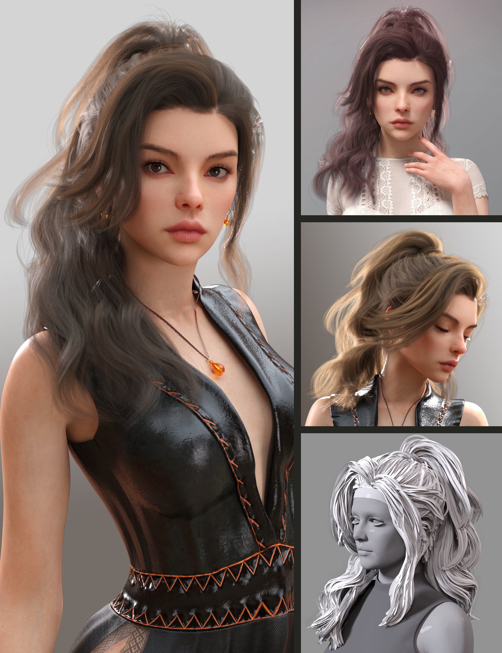 MB Yazz Hair for Genesis 9 by: Magic Brush, 3D Models by Daz 3D