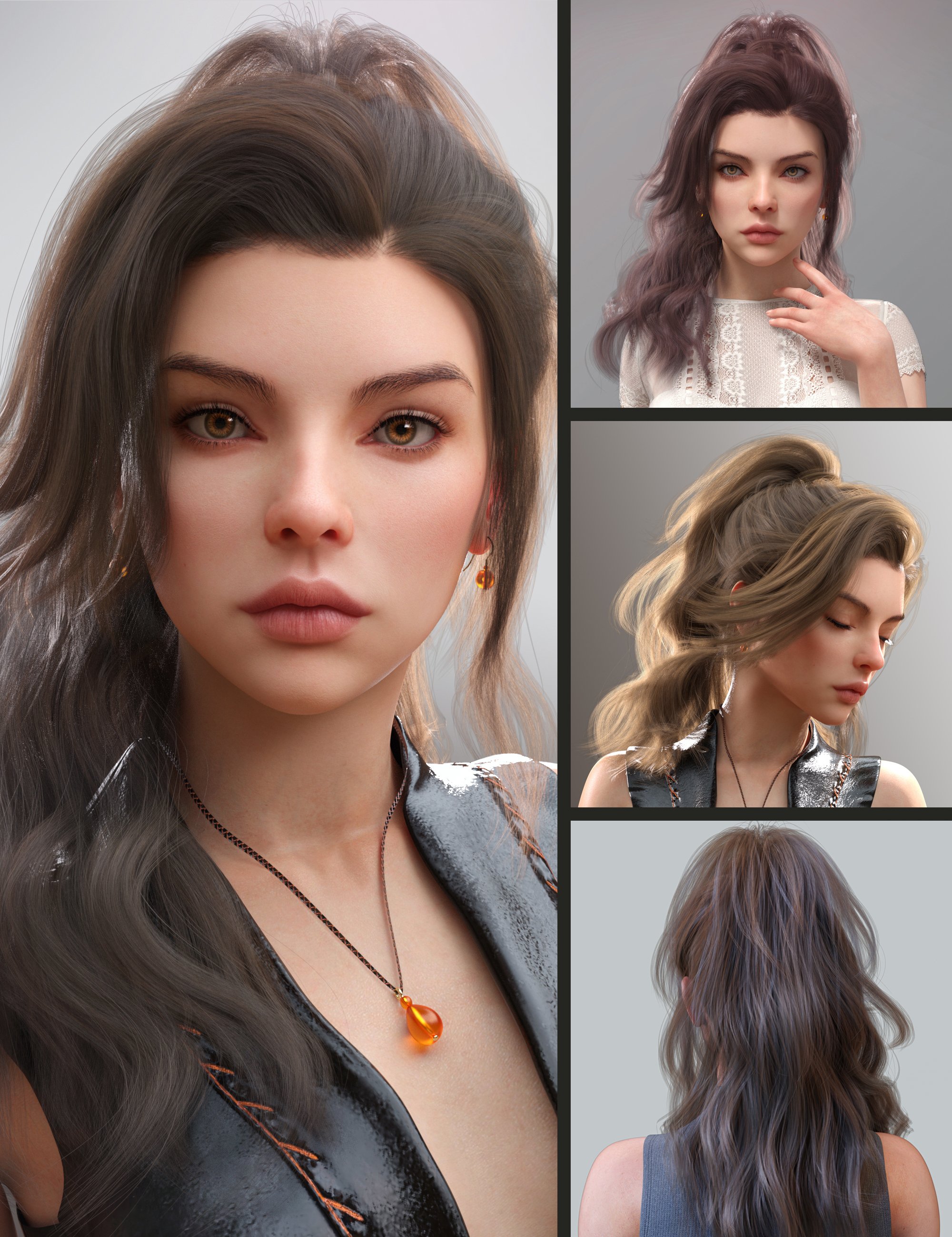 MB Yazz Hair and MB Yazz HD for Genesis 9 Feminine by: Magic Brush, 3D Models by Daz 3D