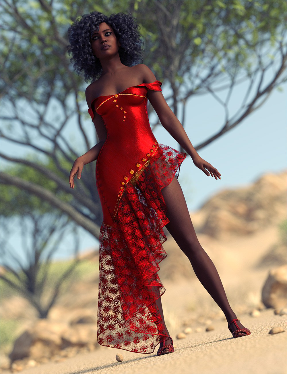 dForce Rufflesia Outfit Genesis 9 by: ForbiddenWhispersLyrra Madril, 3D Models by Daz 3D