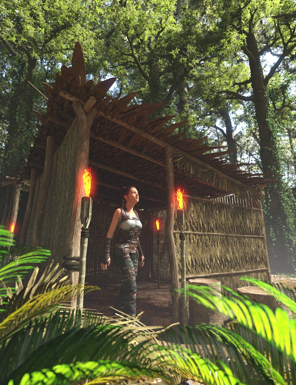 Jungle Huts 1 by: Enterables, 3D Models by Daz 3D