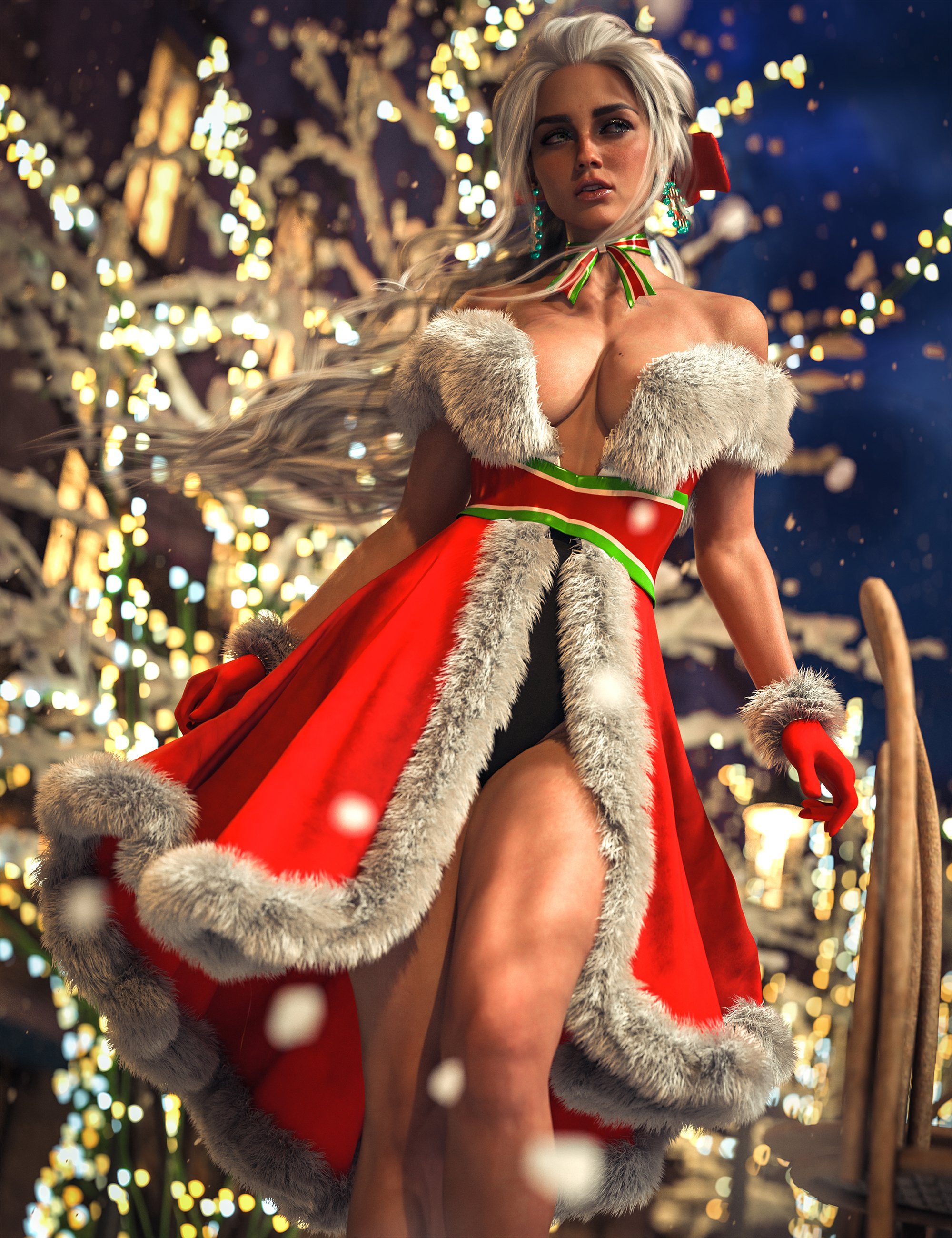 AH dForce Grace Christmas Outfit For Genesis 8 Female and Genesis 9 by: Aesthetic House, 3D Models by Daz 3D