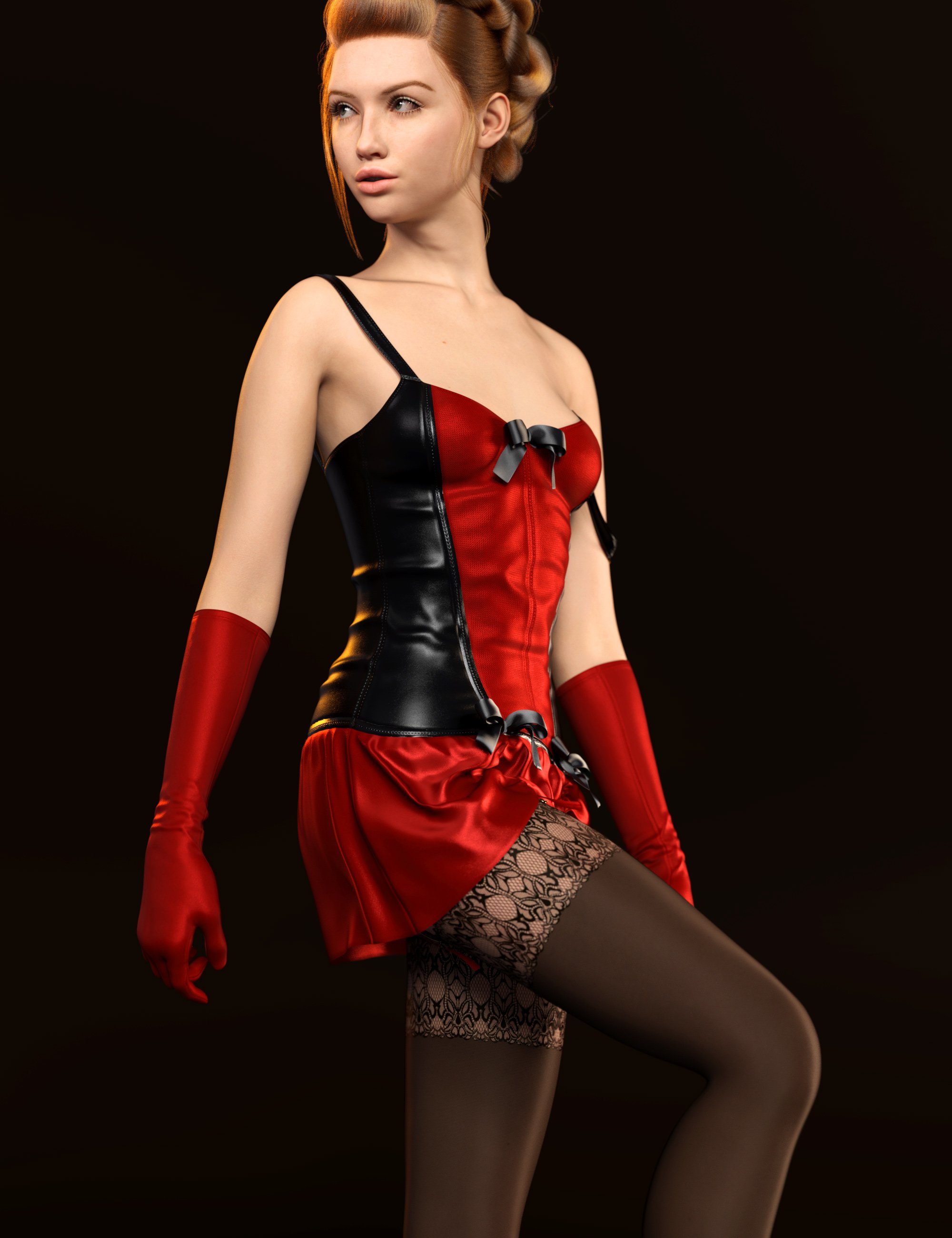 dForce Multi-Style Burlesque Outfit for Genesis 9 by: outoftouch, 3D Models by Daz 3D