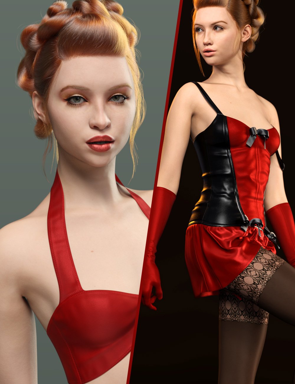 RY Louna HD Character, Hair and Clothing Bundle by: outoftouchRaiya, 3D Models by Daz 3D